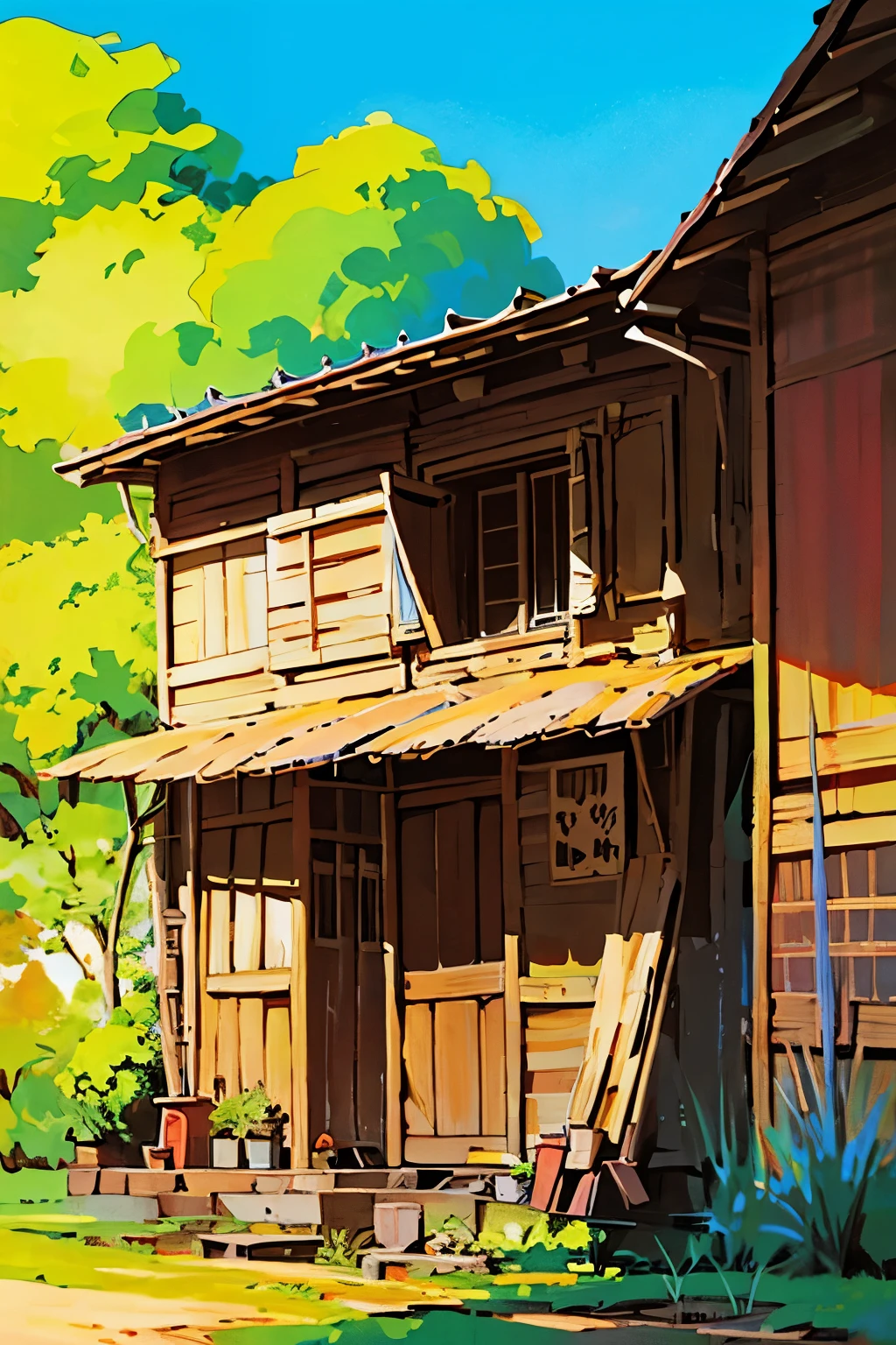 Casita enmedio de una pradera 