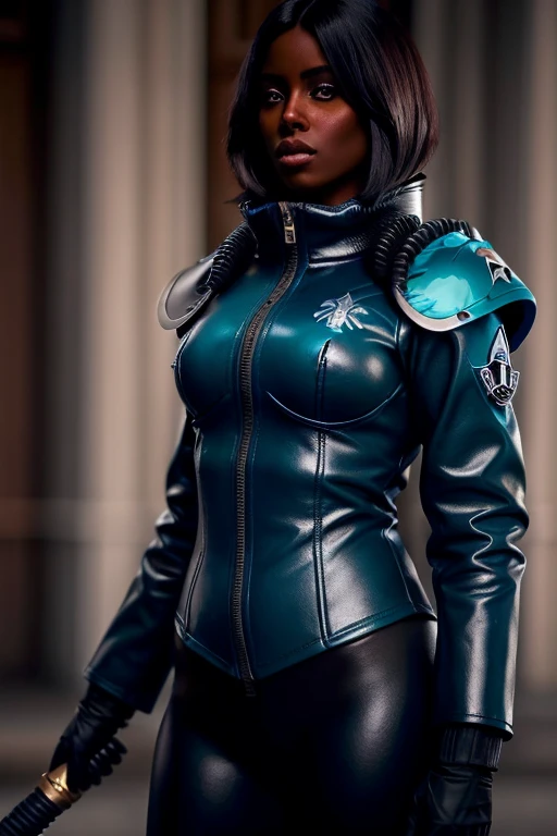 ADEPTA SORORITAS
Mulher negra vestindo uniforme sttldunf azul,Jamesdaly Estilo de Arte,