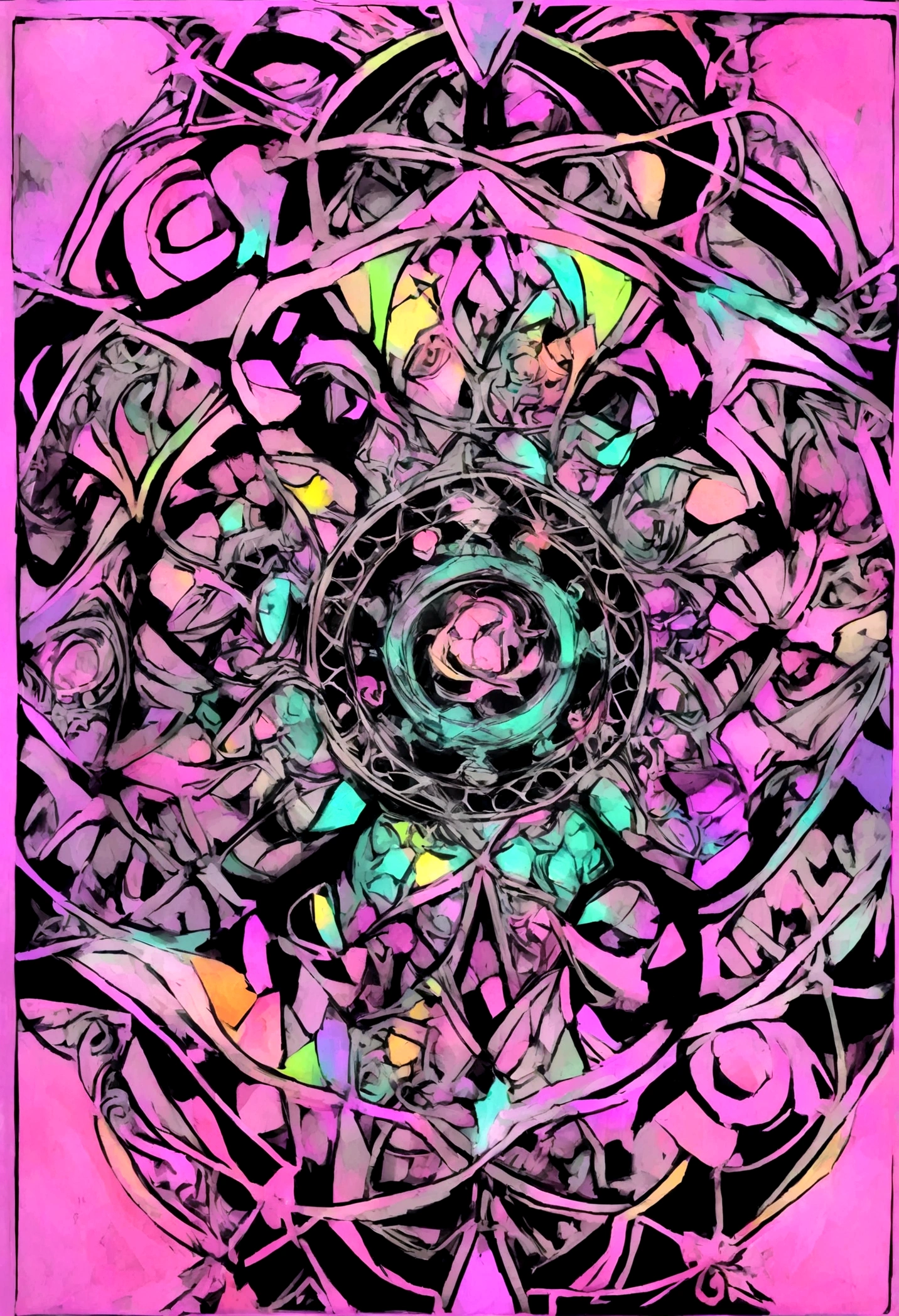 Tarot fool design pink Gothic