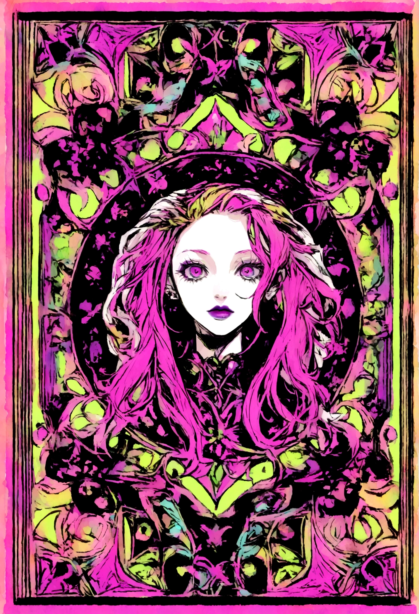 Tarot fool design　pink　Gothic