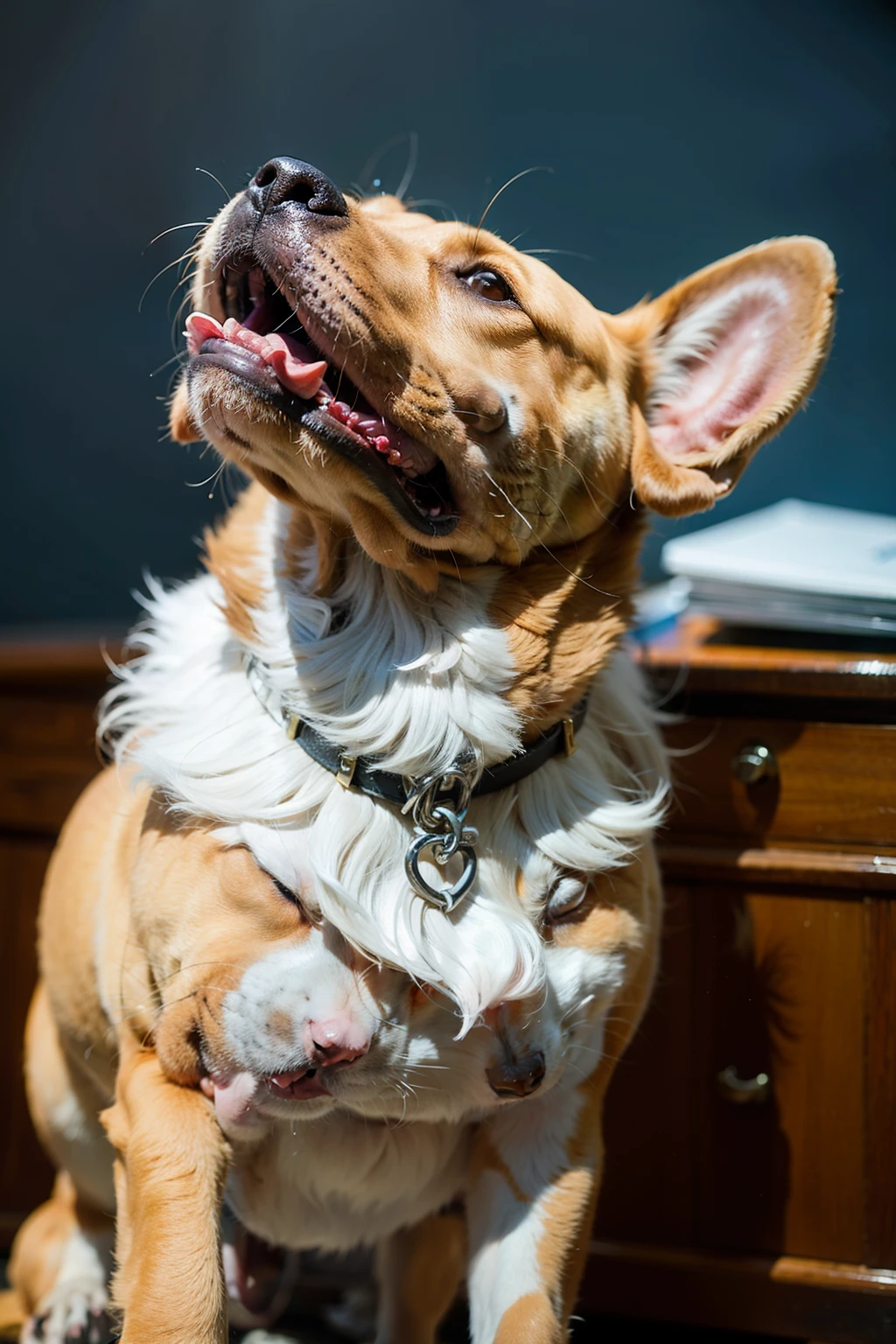 Surrealism, High Detail, A dog is singing