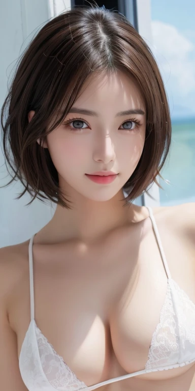 Authentic like the photo 1.4、Masseter muscle part、highest quality、High resolution、RAW photo、realistic、bright lighting、face light、smooth professional lighting、japanese woman、 lady、Beautiful woman、modeled、gravure、sexy、20 year old mature woman、super beautiful、Realistic and beautiful skin、beautiful and detailed eyes、detailed face、slim、short medium hair、brunette colored hair、eyes are brown、casual clothes,Real,whole body,
