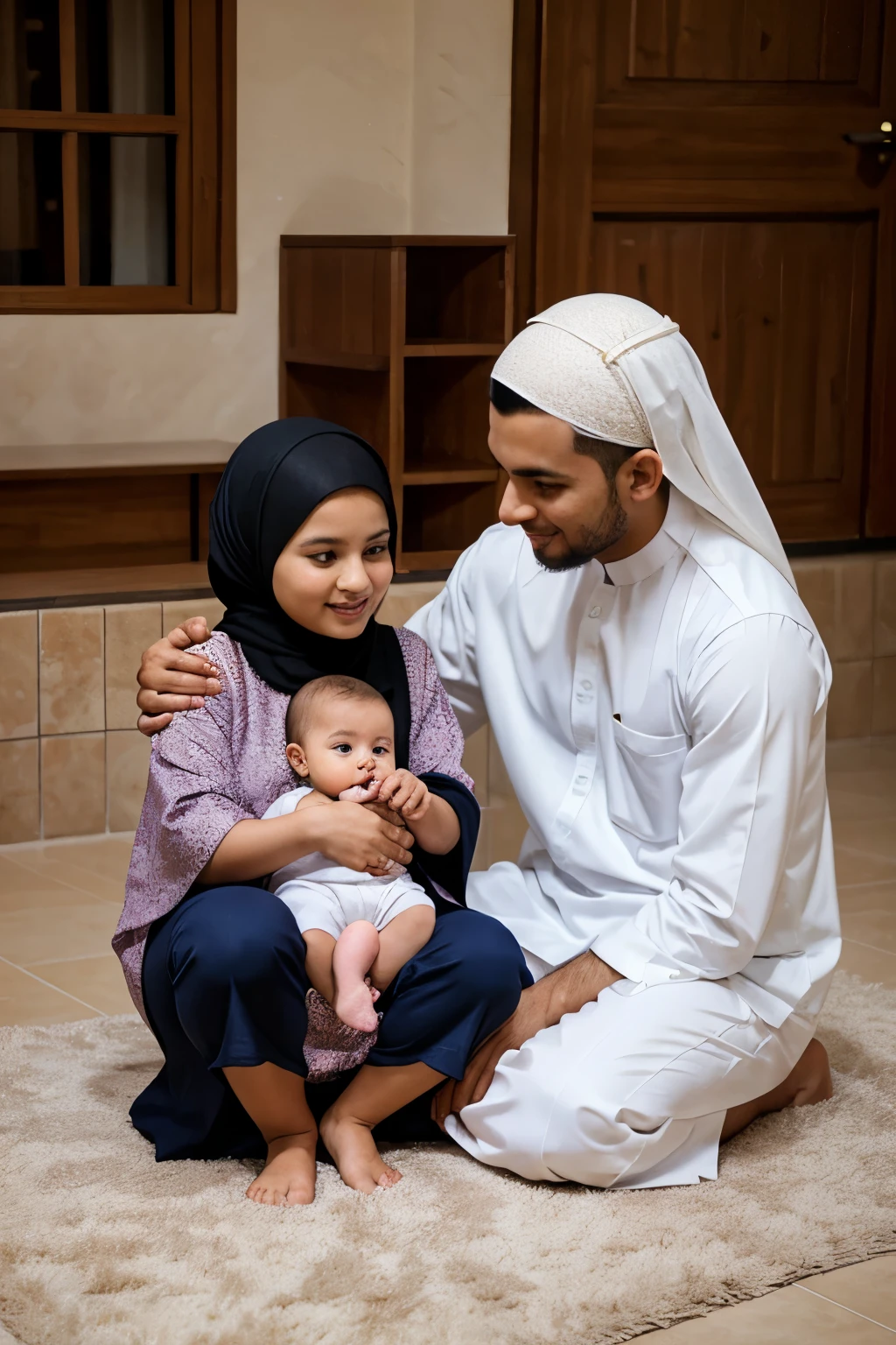 Family muslim with baby girl