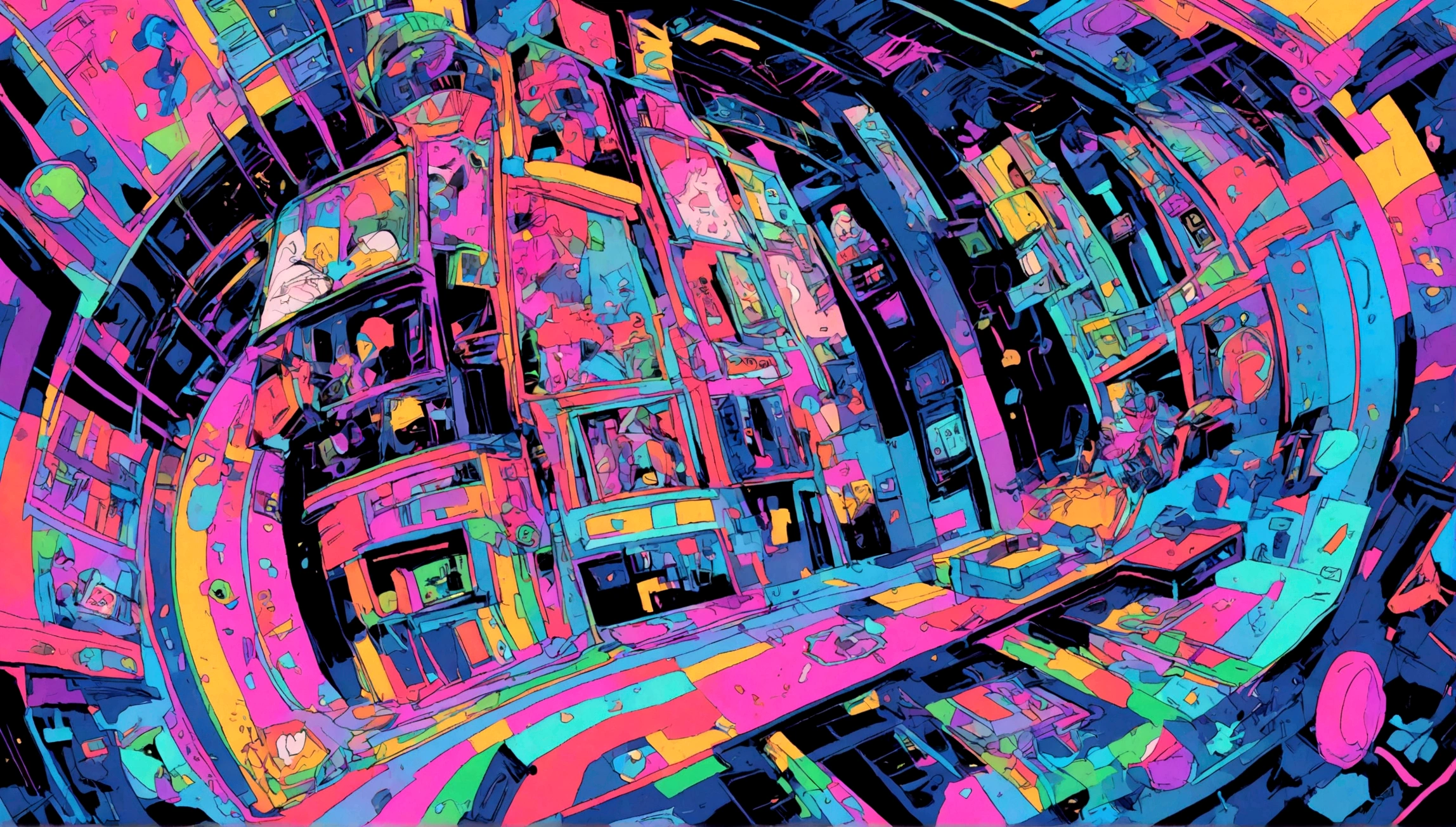 80's neon drive night cafe,