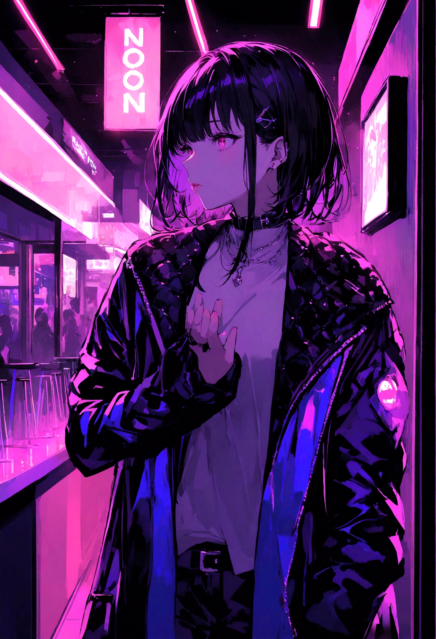Neon Drive Night Cafe