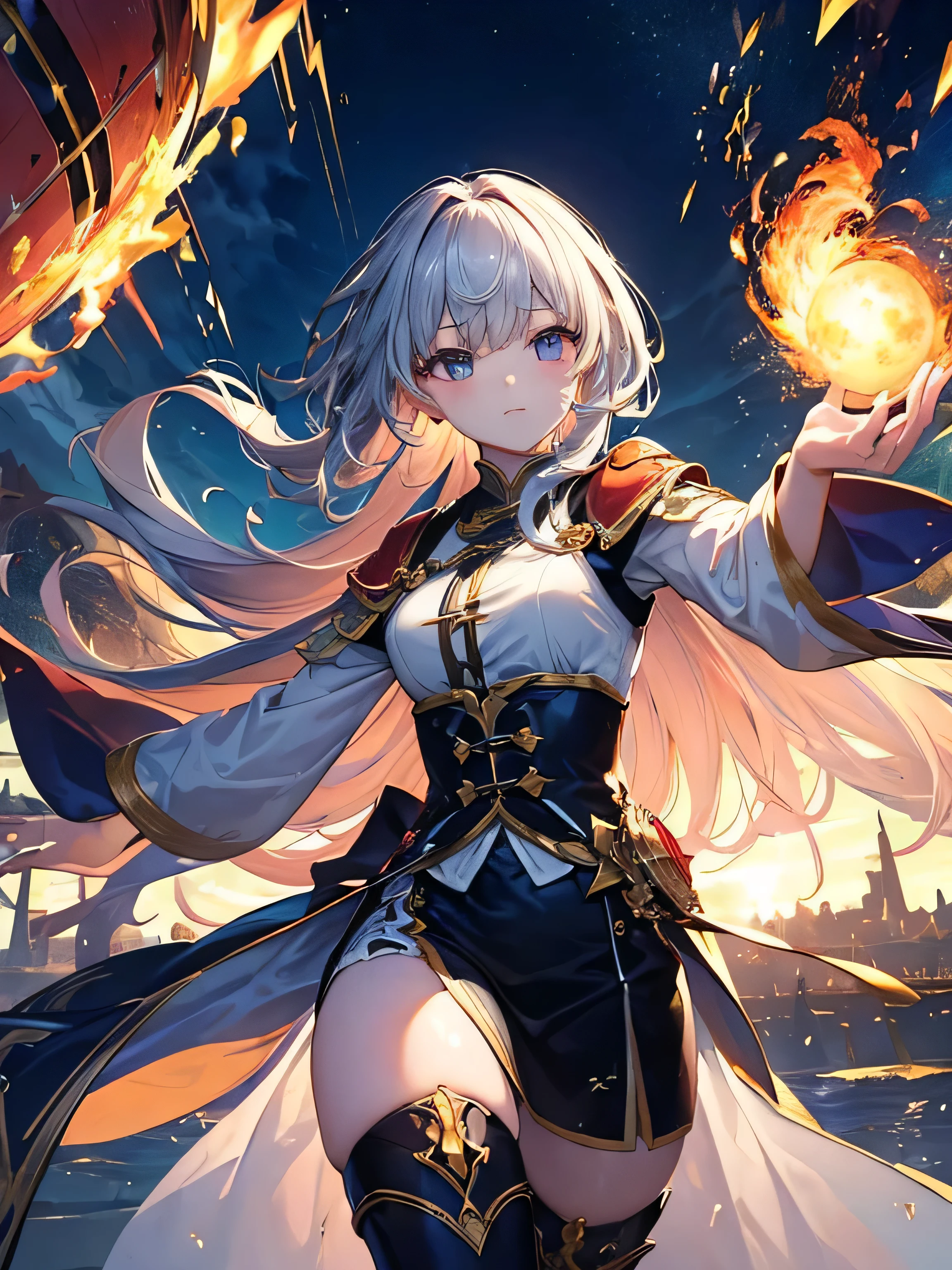 (((masterpiece)))、(((Top quality)))、((Ultra Detailed))、According to the contract、Come with me、King of the High Hall、Come、Destroy the Giant、Fiery Thunder、 Overlap with 100,000 ju、running, lightning、(Thousand Thunders)