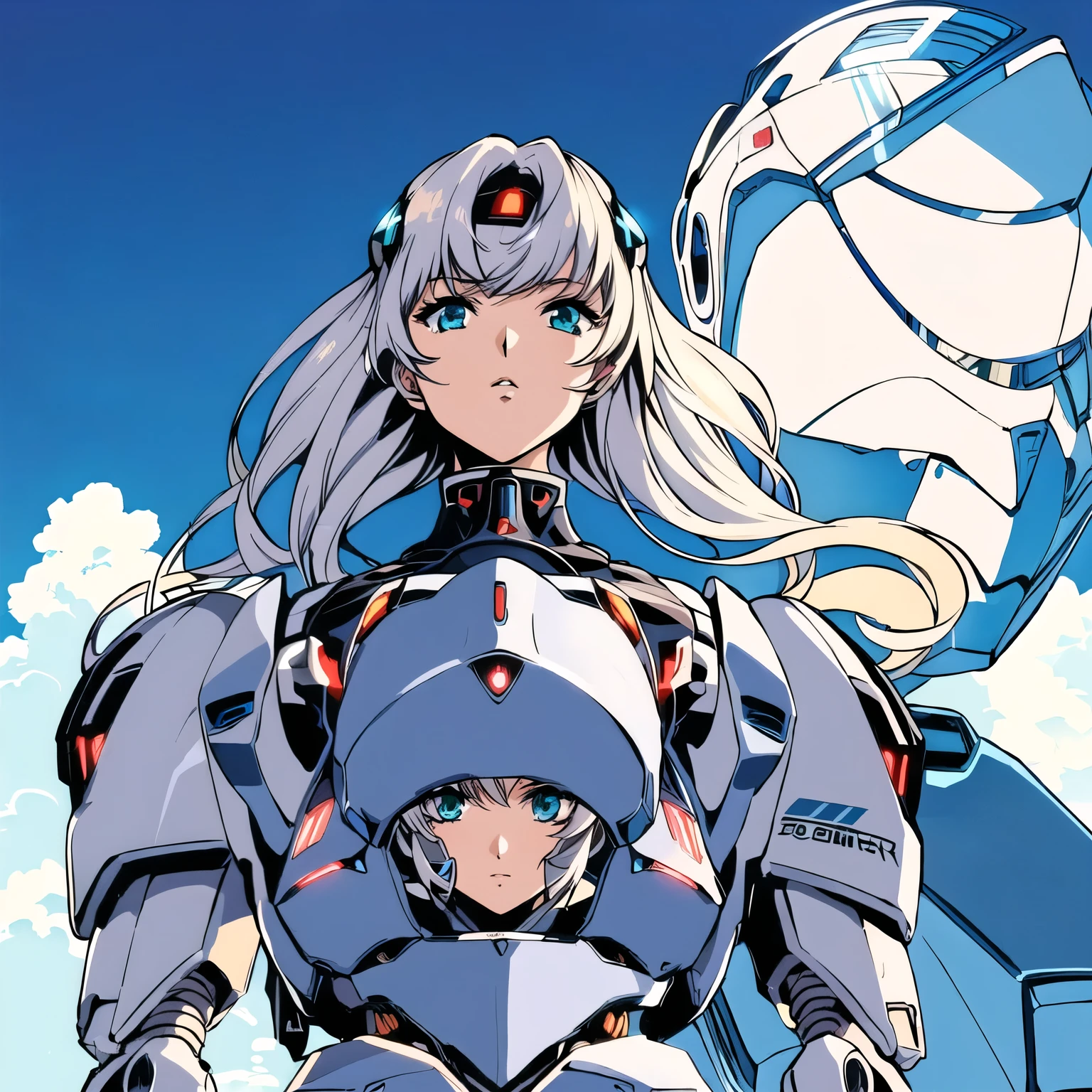 anime girl with a futuristic body and a futuristic helmet, perfect anime cyborg woman, anime robotic mixed with organic, anime cyborg, beutiful girl cyborg, anime manga robot!! anime girl, cyborg - girl, cyborg - girl with silver hair, cyborg girl, cute cyborg girl, beutiful white girl cyborg, girl in mecha cyber armor
