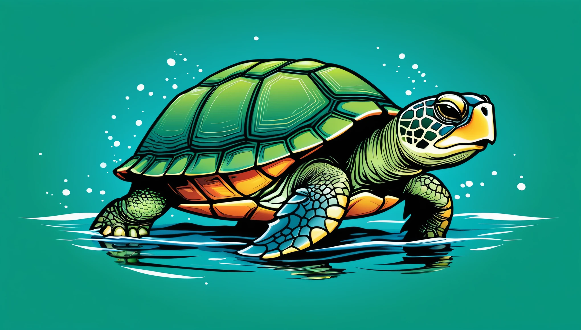 vector illustration of a turtle doing business