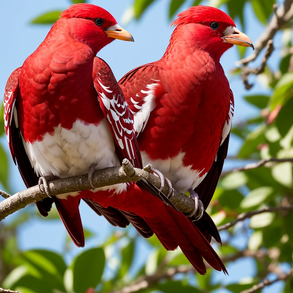 Red and white birdman