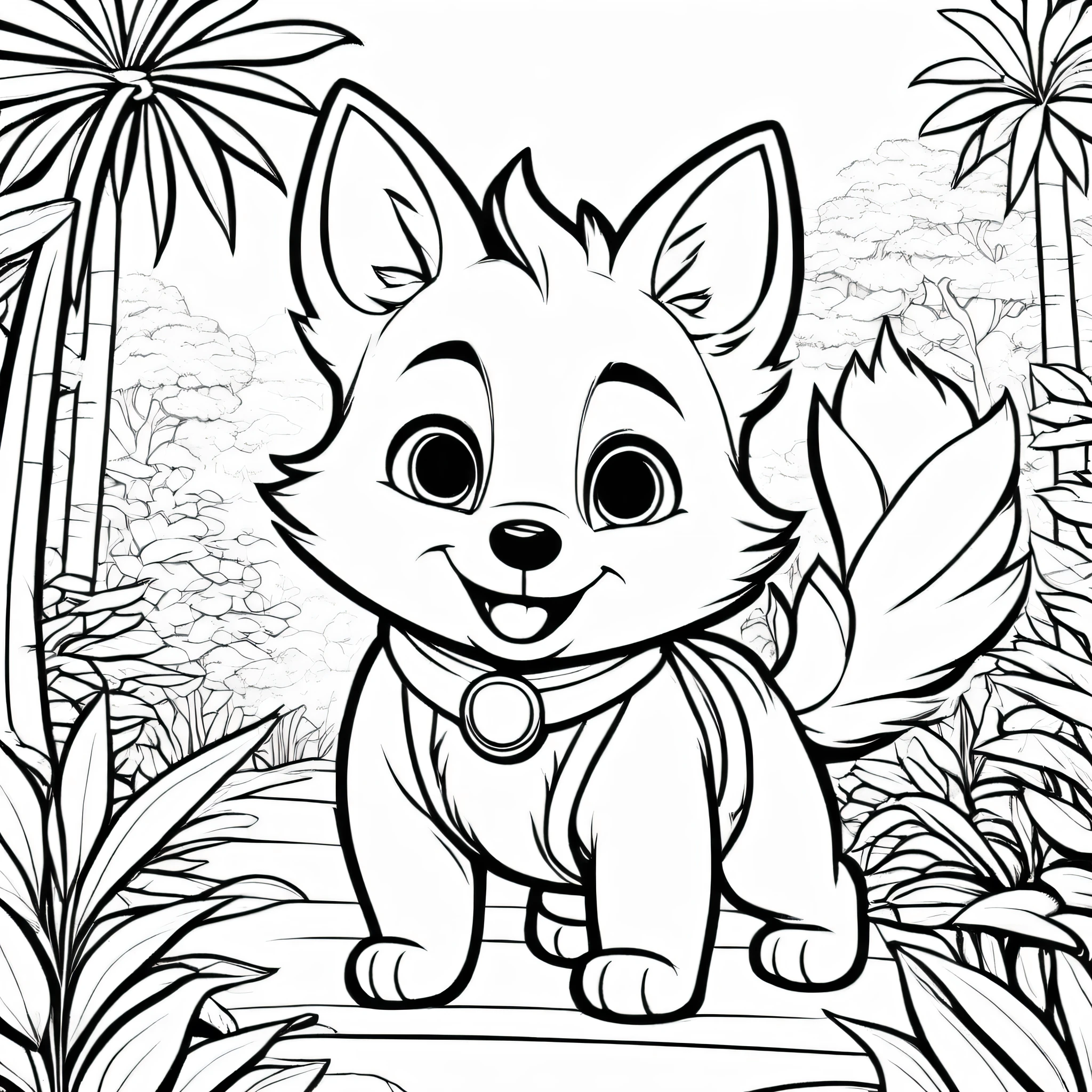 A cute run, cartoon, ,Coloring Book, ColoringBookAF,