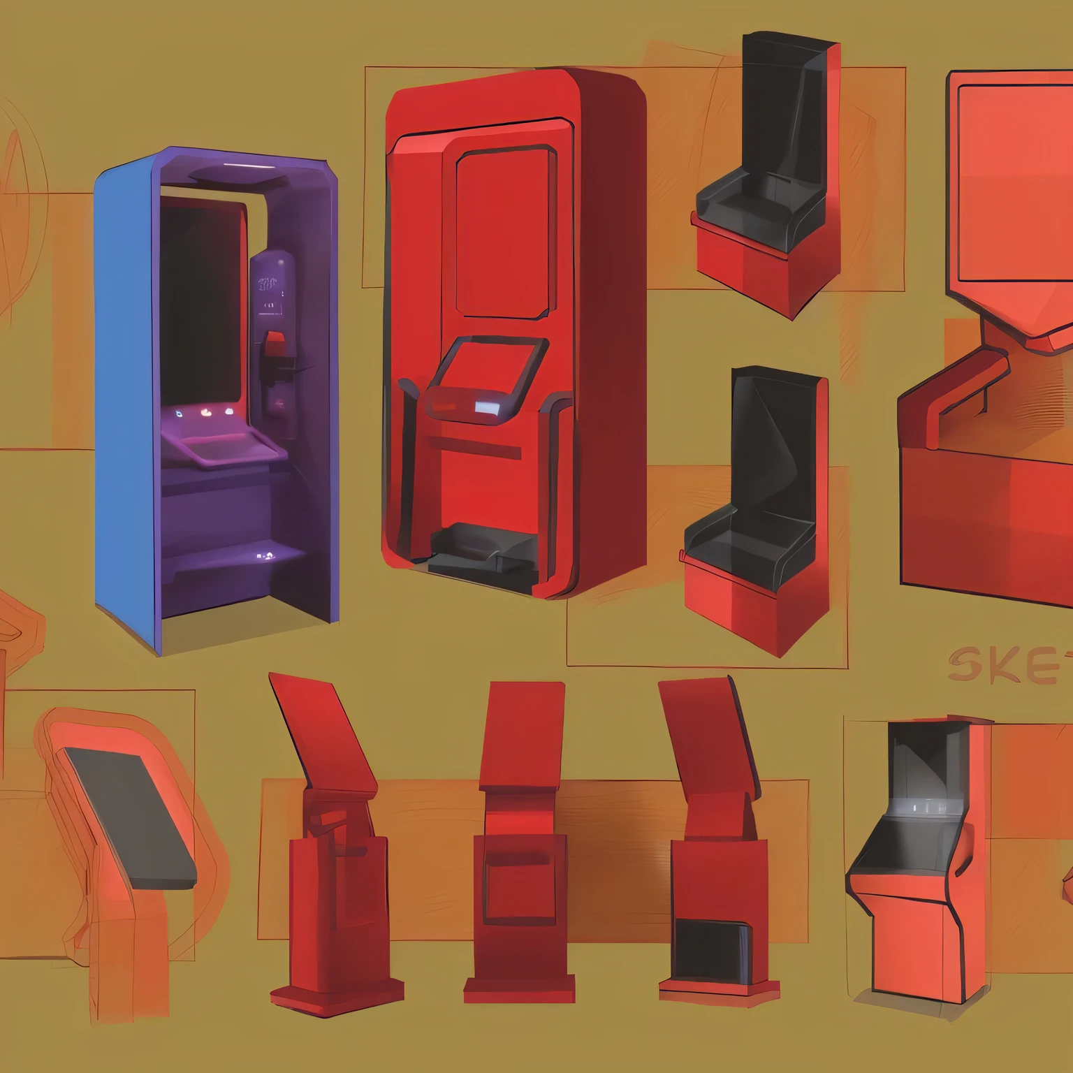 a set of different types of luggage, object concept art, line work concept art, 3D modeling concept art, concept sketch, sketch, prop design, game design concept art, simple design concept, sketch drawing, technical sketch, sketch, concept art | dyson, industrial design concept, concept sketch, concept art, concept art, concept art