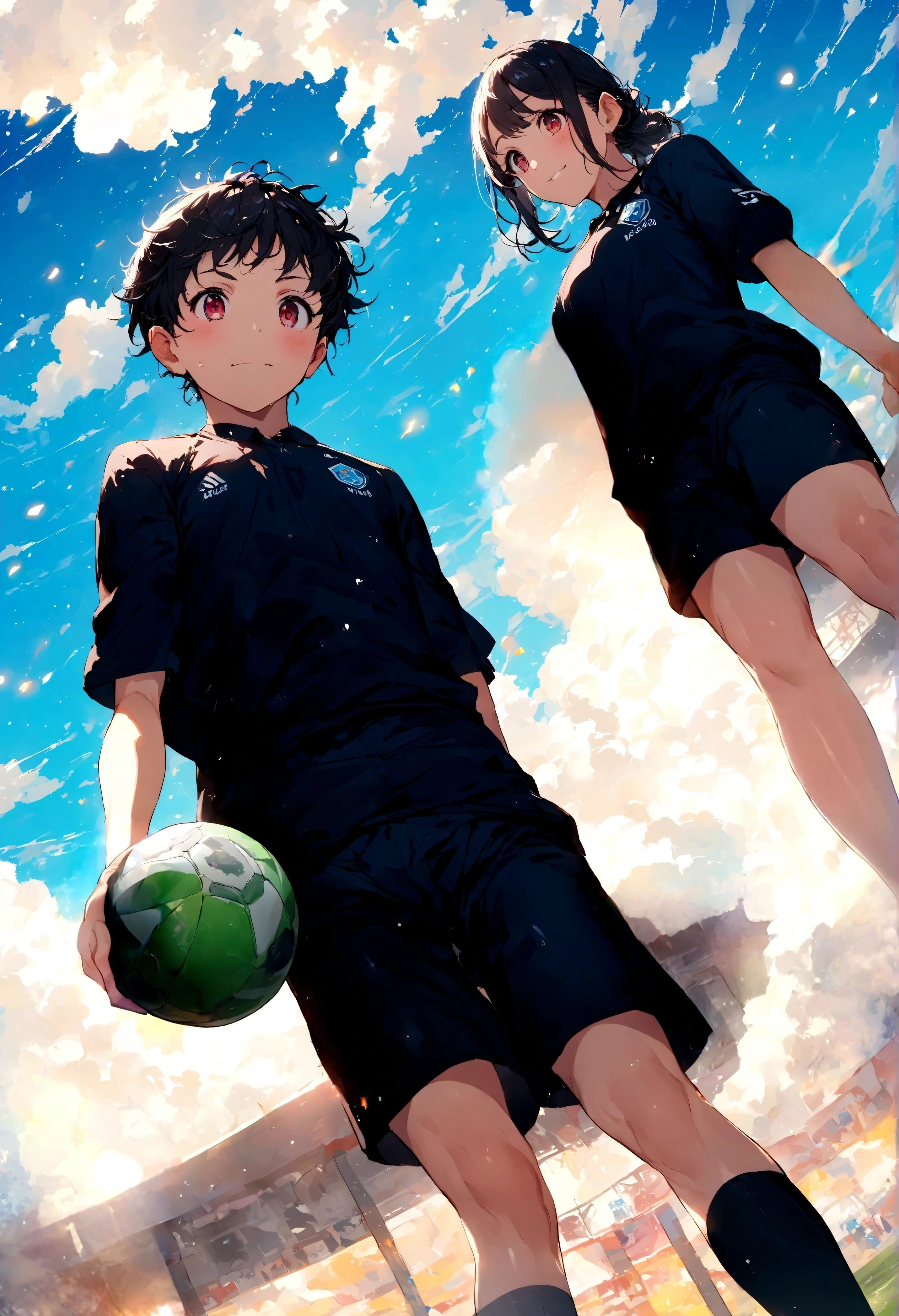 Bend your elbows、Hands on hips、Black T-shirt、Clean your fingers