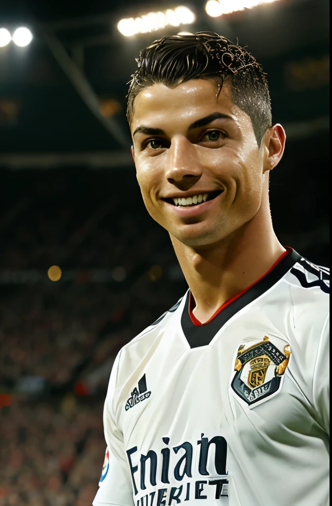 Cristiano ronaldo smiling in man United kit 2008