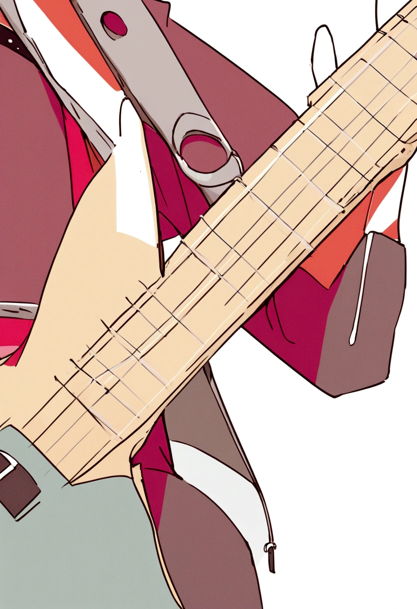 Jazz guitar player、Simple vector image, White Background