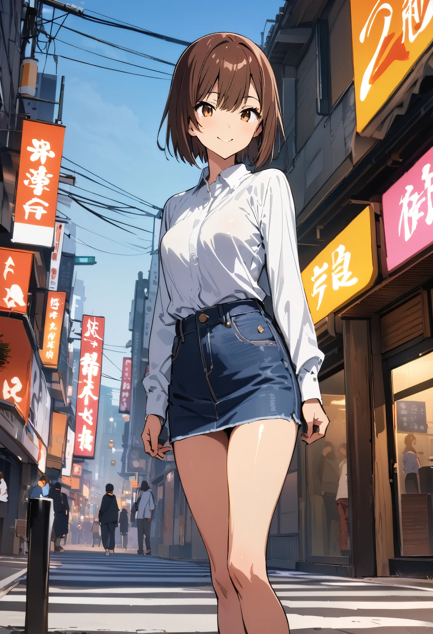 masterpiece, best quality,1girl,young girl,brown eyes,drill hair,happy smile,shiny skin,(nice leg line:1.3),thick thighs,thin waist,huge breasts
BREAK
, Lace-up_crop_top, midi_skirt, knee-high_boots, layered_necklaces, hoop_earrings, bucket_bag,
BREAK
, Skatepark,,crowd,depth of field,looking at viewer,standing,from behind,full body,legsupsexms