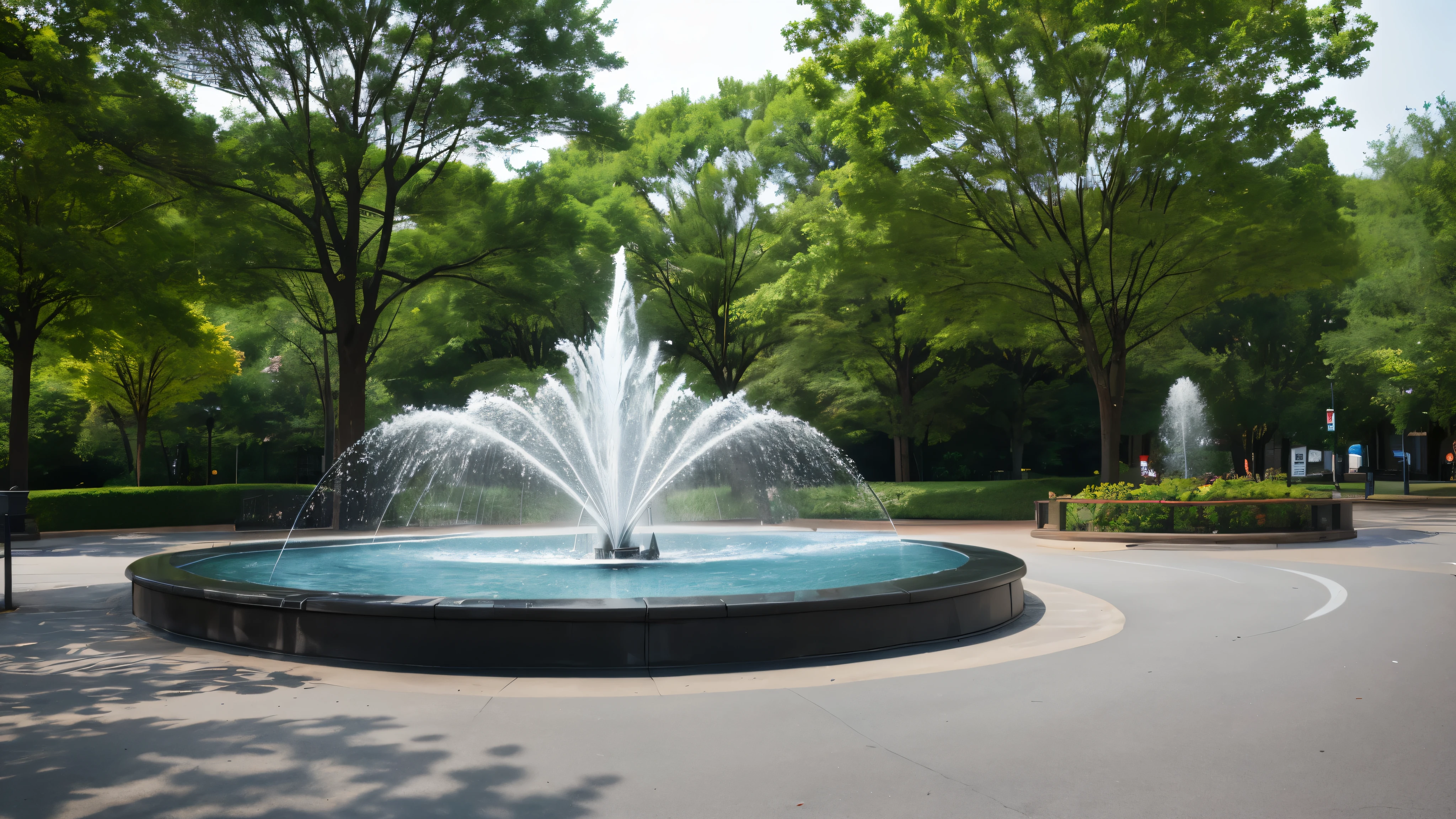 Unmanned fountain park