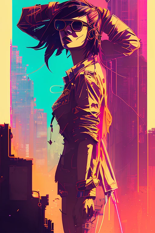 Style Snthwve Nvinkpunk Artwork in the anime style of Just🔥(American retro,street view,Loose long top,button shirt,cargo shorts,fat,american man,Wear sunglasses,Wear jewelry, ❤️,8K,Full body photography full body image as Sandman delirium, (hallucinating colorful soap bubbles), por jeremy mann, por sandra chevrier, por dave mckean e richard avedon e maciej kuciara, punk rock, tank girl, alto detalhado, 4k, RTX