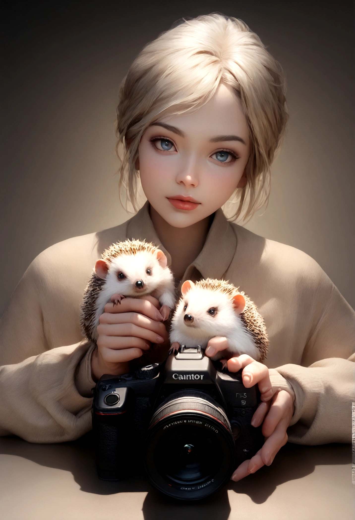 (highest quality,10,10,High resolution,masterpiece:1.2),Super detailed information,(realism,photographer,photographer:1.37),it was beautiful.,Beautiful Eyes,Detailed lips,Very detailed,it was beautiful.,Hedgehog on a beige background,Illustration,sinnkaimakoto,Brighter lighting,Brighter lighting,magic lights,Nice 3D rendering,Beautiful artwork,Bright light,驚くほどBright light,Beautiful digital art,Cute digital art,a cute hedgehog,Attractive glow,Engage in digital art,Beautiful and shining creatures,Cute curious hedgehog,