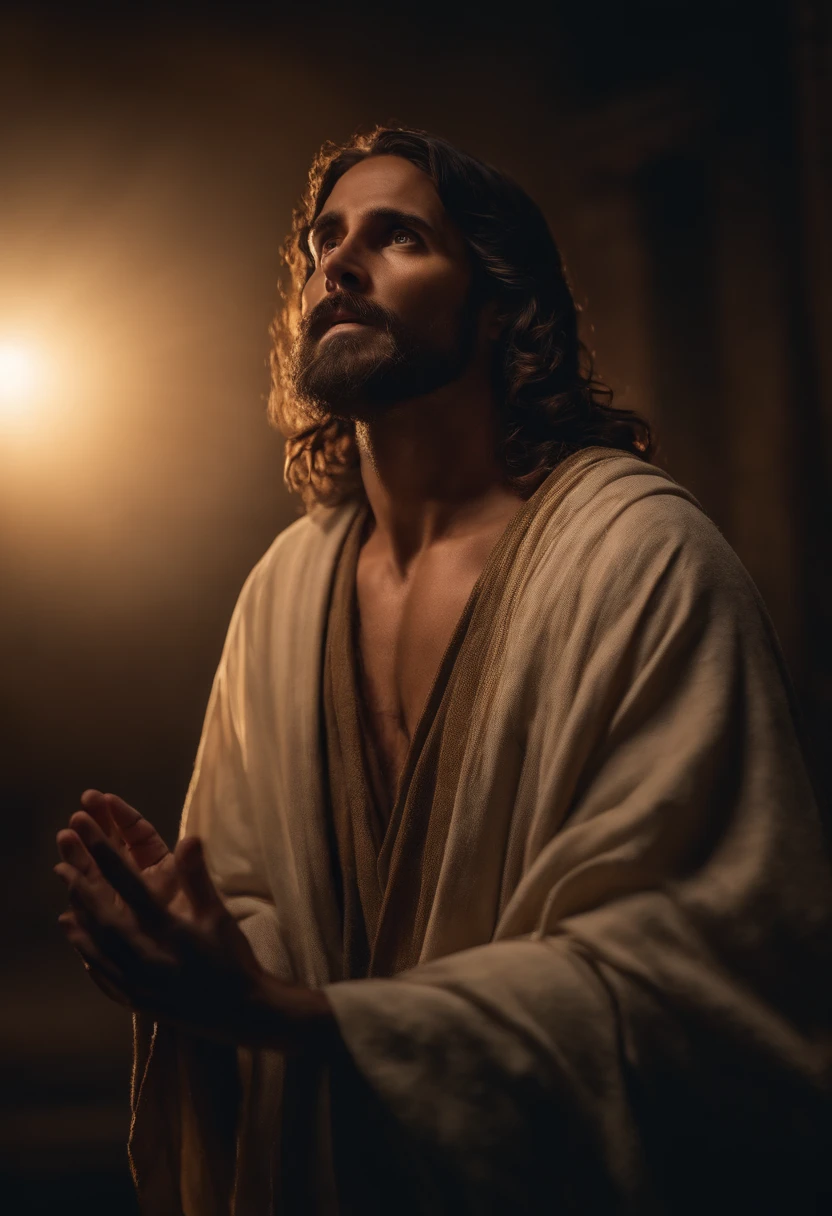 jesus cristo, dia claro, olhando fixamente, foto profissional, kinematics