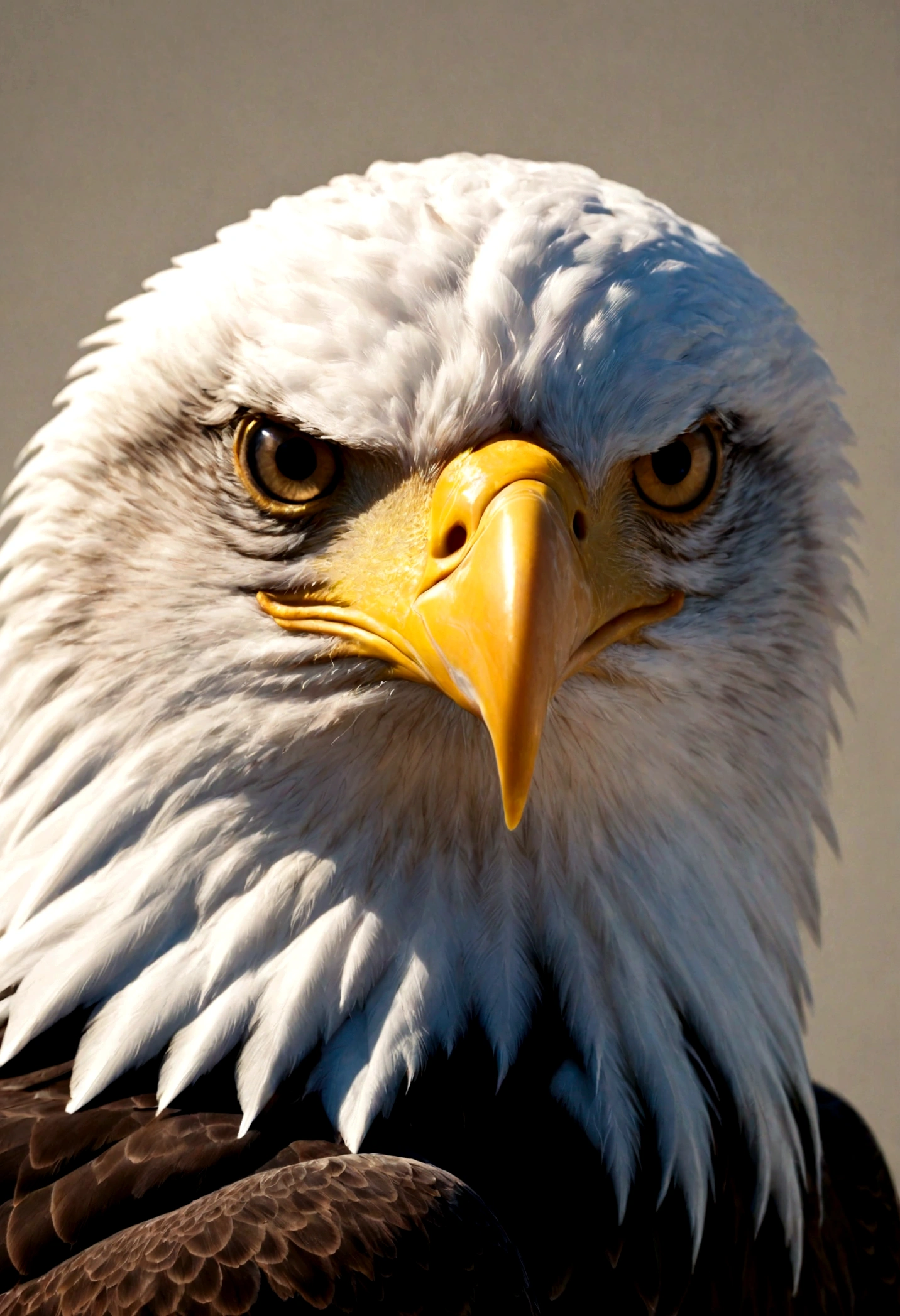 American eagle，Low profile，dissimilation，close up，Frontal shot，No hair