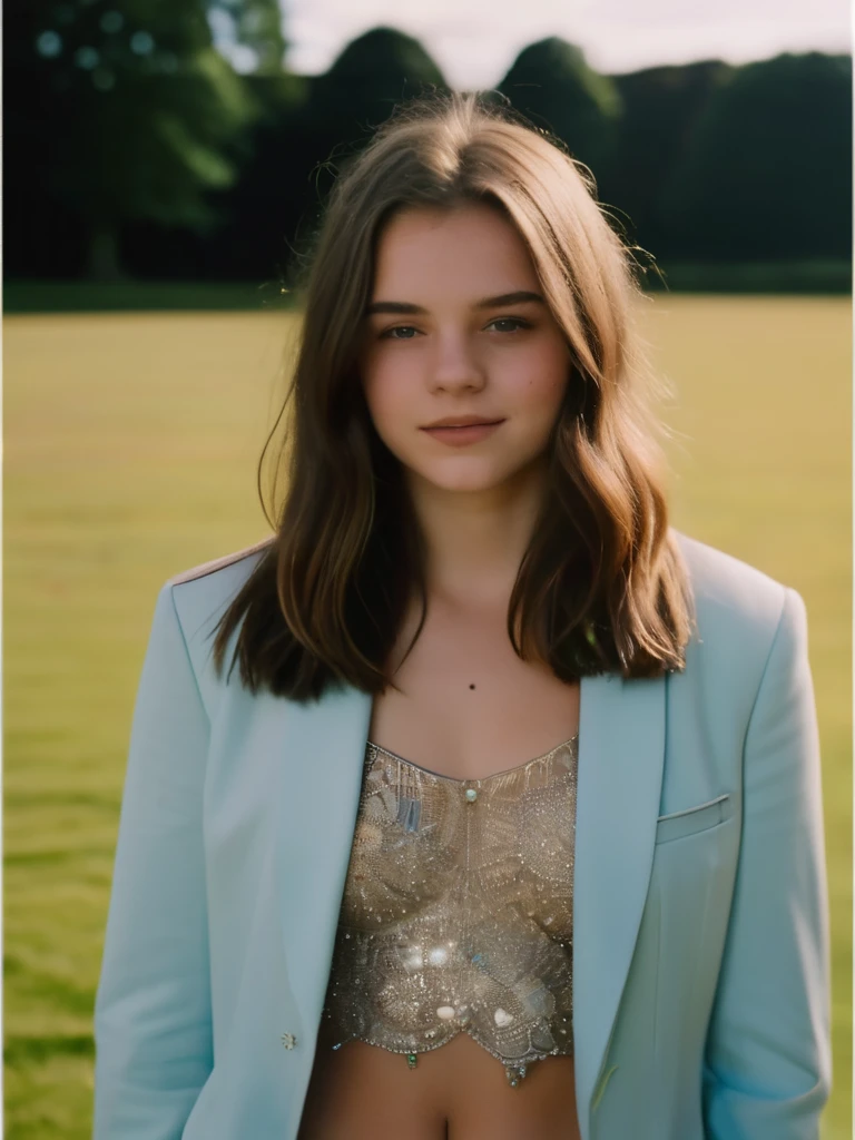 best quality, glamour a young girl 18yo skin skin-color color stand in united kingdom, northern ireland, beaded, shot on Leica M3 135mm f1.8 len