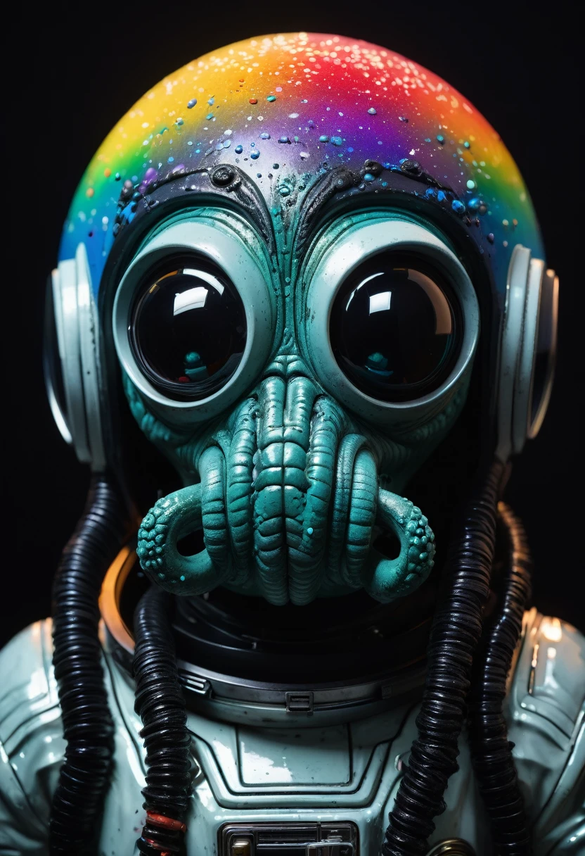 8K, ARTISTIC photogrAphy, best quAlity, mAsterpiece: 1.2), A (potrAit:1.2) Don Bluth Style  ASTRONAUT Cthulhu noir Toon Doll, full body RAW candid cinema, black hair, 16mm, color graded portra 400 film, remarkable color, ultra realistic, sad admosphere, dark lighting, oppressive atmosphere, depressive colors, kodak portra 400, photograph,r, Natural Light,  Pinhead lighgts, blur reflection, Brush Strokes, Smooth, abstract, Splatter, Oil On Canvas, rainbow colors, fractal isometrics details bioluminescens : a stunning realistic photograph of wet bone structure, 3d render, octane render, intricately detailed, titanium decorative headdress, cinematic, trending on artstation | Isometric | Centered