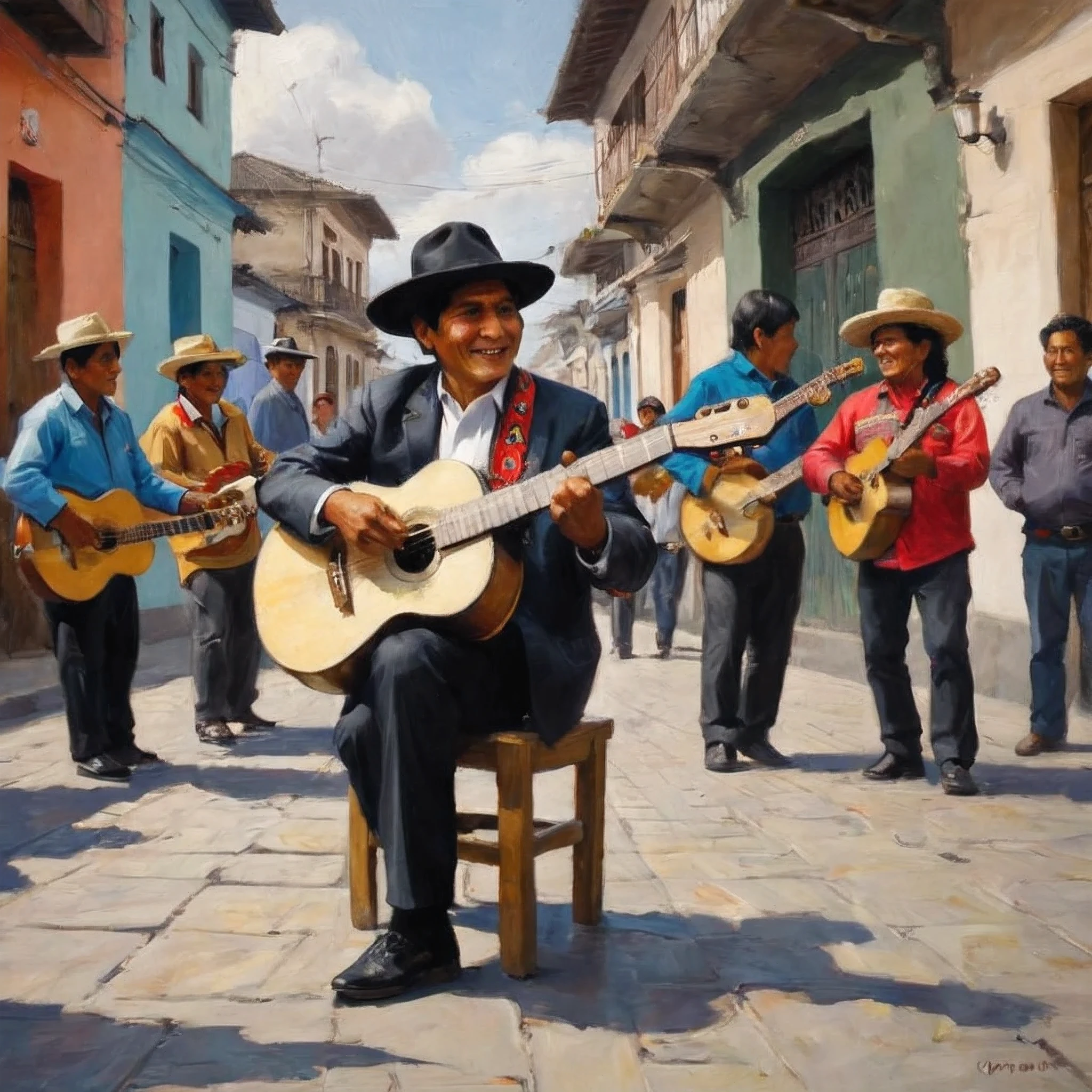 Guitarist, Folklore, Peruvian street bands,