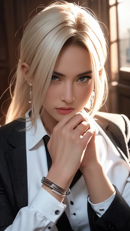 1 mujer hermosa, 20 years, pelo rojo brillante, pale white skin (Piel realista details, Piel realista), ojos azules brillantes (very detailed and vivid eyes), labios rojos, constituir, collar, pendientes, gargantilla, Accesorios, Cuerpo perfecto , Trasero perfectamente redondo, Desnudo, mirando al espectador, pose sexy, (manos perfectas), (manos con 5 dedos), (obra maestra), (Fotorrealista), (8K), (realistic lighting),