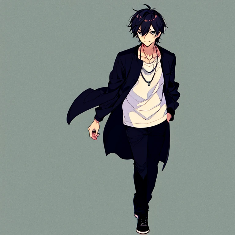 Man IKEMEN fullbody smile black-eyes Goodlookingguy casual
