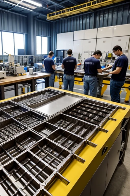 Scientists working on pieces of metal materials, which appear not to be created on earth, to understand how to reuse in new technologies. Realistic image