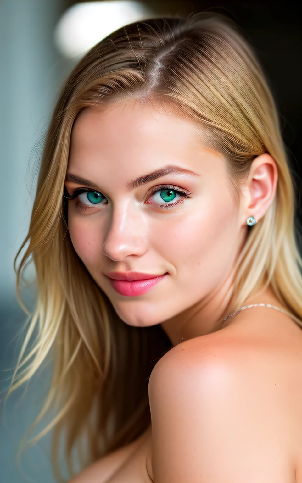 cute beautiful blonde,full body, perfect angle,25 years old, (light green eyes), naked, (supermodel face), busty, high-res, masterpiece, best quality,intricate details, highly detailed,sharp focus, detailed skin,realistic skin texture,texture, detailed eyes, professional, 4k, smile, shot on Canon, 85mm,shallow depth of field,kodak vision color, eyeshadow, extremely detailed, photo_\(ultra\), photorealistic, realistic, post-processing, max detail, roughness, real life, ultra realistic, (photorealism), photography, 8k uhd, photography