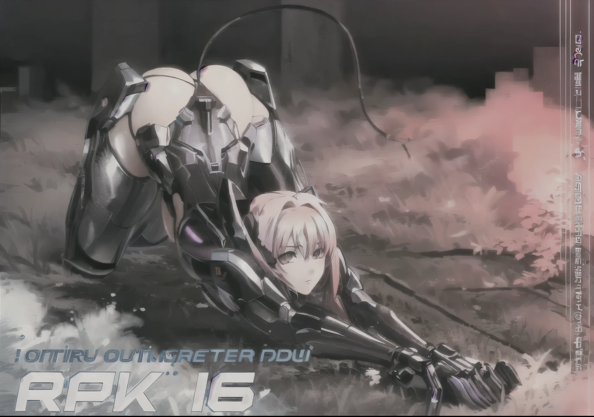 (realistic), (anime), posing, (Sumika_Kagami), red_hair, long_hair, large_breasts, sexy, red_eyes, anime character laying on ground with a pink background, digital cyberpunk anime!!, cyberpunk anime girl mech, oppai cyberpunk, anime cyberpunk, gynoid cyborg body, modern cyberpunk anime, digital cyberpunk - anime art, dominatrix assassin robot, dominatrix robot, fully robotic!! catgirl, digital cyberpunk anime art, metal gear solid anime cyberpunk, anime cyberpunk art, japanese cyborg