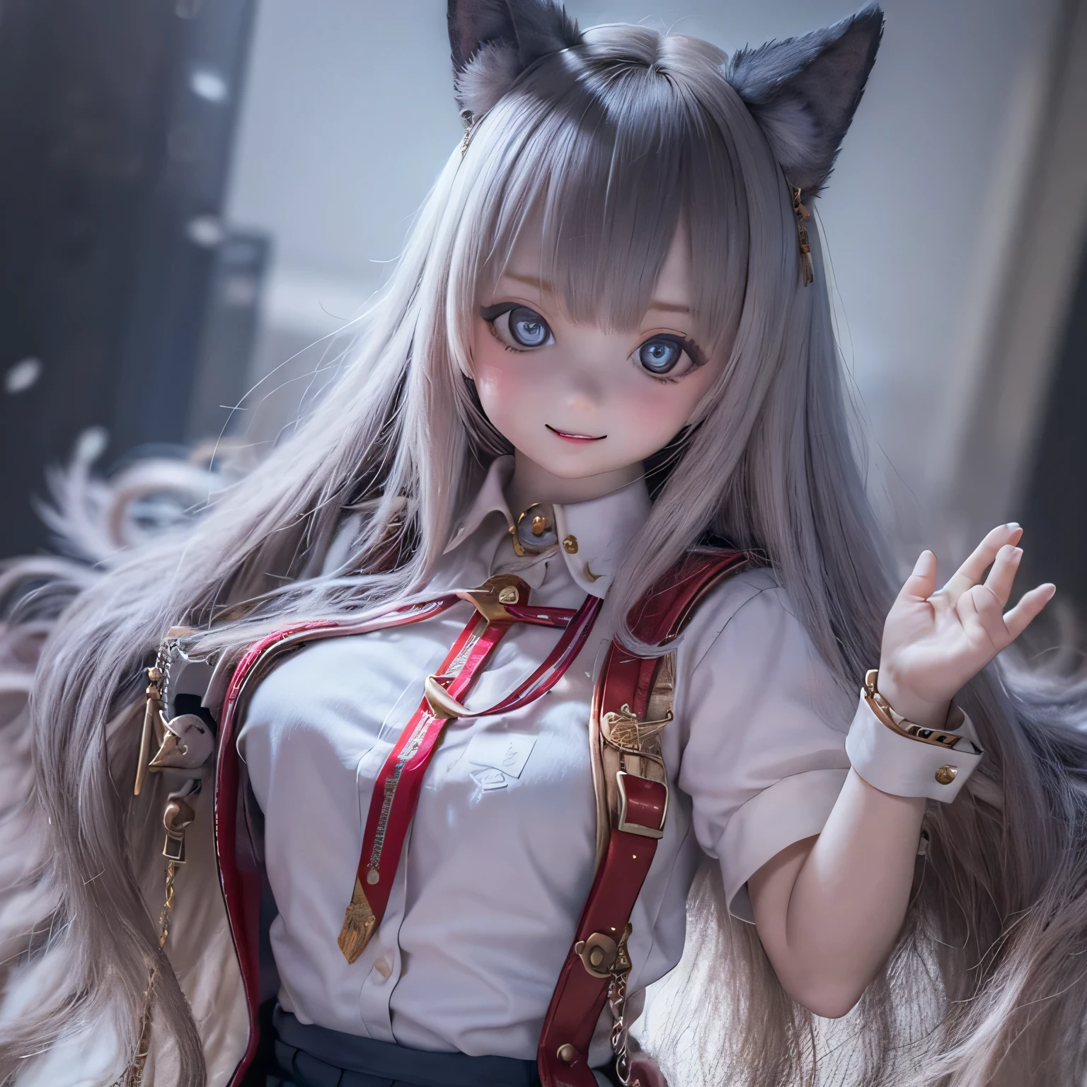(highest quality, High resolution, Realistic:1.37),Very detailed, Beautiful details,Beautiful lip detail,Very detailed目と顔,Long eyelashes,One Girl,Sharp focus,Vibrant colors,Soft lighting,Fenrir Girls,Big Breasts,Fantasy elements,Snow Scene,ice magic,Flowing hair,Heavenly beauty(((((whole body)))))(((((school uniform )))))cute yo cute Sexy pose (((((whole body))))) (((Sexy pose)))(((((((ch)))))(((pretty girl))) 、chibi cute足、(((((mini skirt))))) smile 靴
