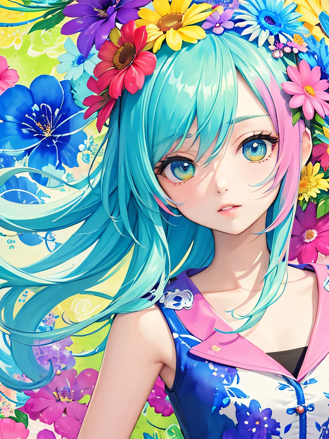 Mika Pikazo style、(((stylish fashion))), 8K Quality、Intense watercolor, Detailed watercolor art, Watercolor splash, Surreal, avant-garde pop art, Beautiful and expressive paintings, Beautiful artwork illustration, Very colorful tones, wonderful, Cool beauty, highest quality、Official Art, Vector art, Stylish design, (((The most beautiful girl))), (((highest quality))), HDR, ((detailed)), (((Doodle Art)), ((masterpiece)), ((Super detailed)), (((Colorful flowers))),(((Stylish))),