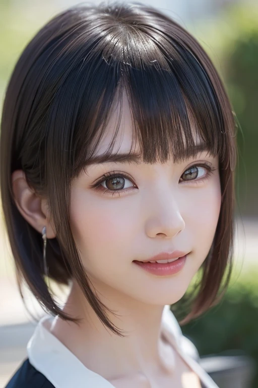 (SFW:1.8、masterpiece, 最高quality),photorealistic realism, 32k, quality, (非常に不条理なquality, Very detailedな詳細, Super Resolution, Crisp and sharp focus, Not blurry, Realisticな茶色_eye), ((Perfect darkness_eyehadows:1.45)), (Very detailed, Beautiful little nose:1.2), (Perfect composition), (Upper Bodyショット), (彼女のFace close-up), Beautiful cheekbones, double eyelid, Digital SLR, 最高qualityのソフト照明,(1 girl, alone, hyper Realistic, Realistic,Realistic, Looking at the audience, 明るい青緑色のeye:1.4,Brunette Short Bob Hair with highly detailed shiny hair, Very delicate and beautiful brightly colored clothing:1.4, Lepangas:1.4), Upper Body、big chest eye、eyelash、{Hugeな|big chest|Hugeなな|Mega} whole :2, chestの谷間:2、(((Beautiful and cute bangs:2、Jet Black Hair:2、eyeにハイライトを加える:1.4、big chest eye、Short Bob Hair、Glowing Skin:1.4、Looking at the audience、She is very 美しい and cute、Show me your ears、Beautiful long neck、smile、Please smile with your teeth showing、Bangs and beautiful teeth)))、Ideal body type、((school uniform、uniform, blazer、School teacher、Background in front of the school gate、Beautiful cherry blossom tree background))、Beautiful long neck:1.4、(({Huge|big|Hugeな|Mega} chest, chestの谷間:2))、(((Portraiture:2、Face close-up:2、chestのクローズアップ:2)))、((Transparency、clear、Transparent beauty、Gloss))、Perfect Anatomy、((縦長のPortraiture, Attractive woman)), (((The whole body is visible))),