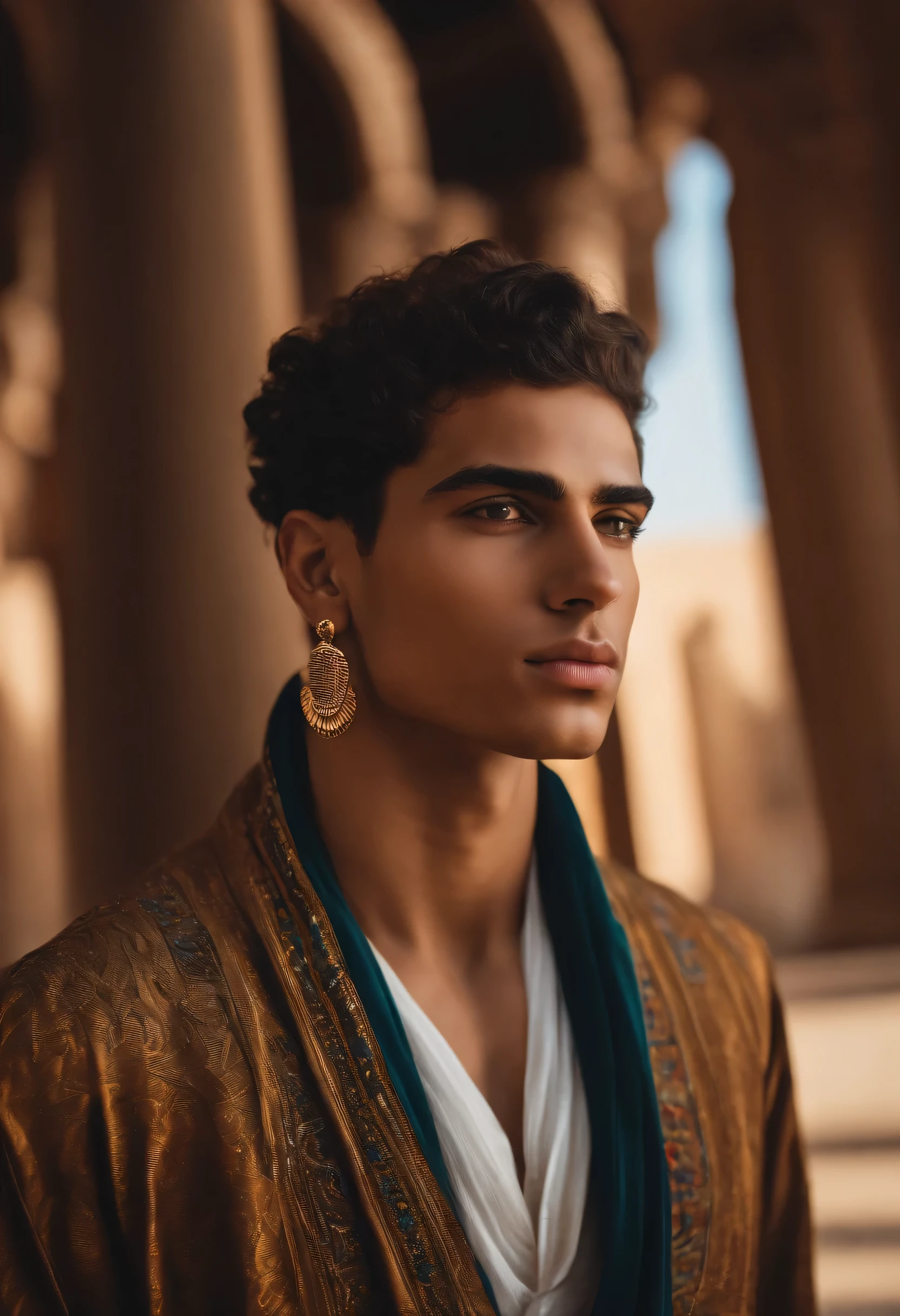 A young man with Egyptian features and modern clothes