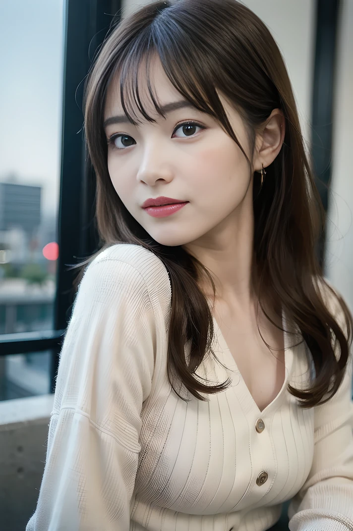 (8k, RAW Photos, highest quality、masterpiece:1.2), (Realistic、Realistic:1.37), Super detailed, High resolution, 1 girl, View your viewers, Beautifully detailed face、Laughter、Jacket、Beautiful and detailed skin、Skin Texture、Floating Hair、Professional Lighting、Human whole body、Long Hair、