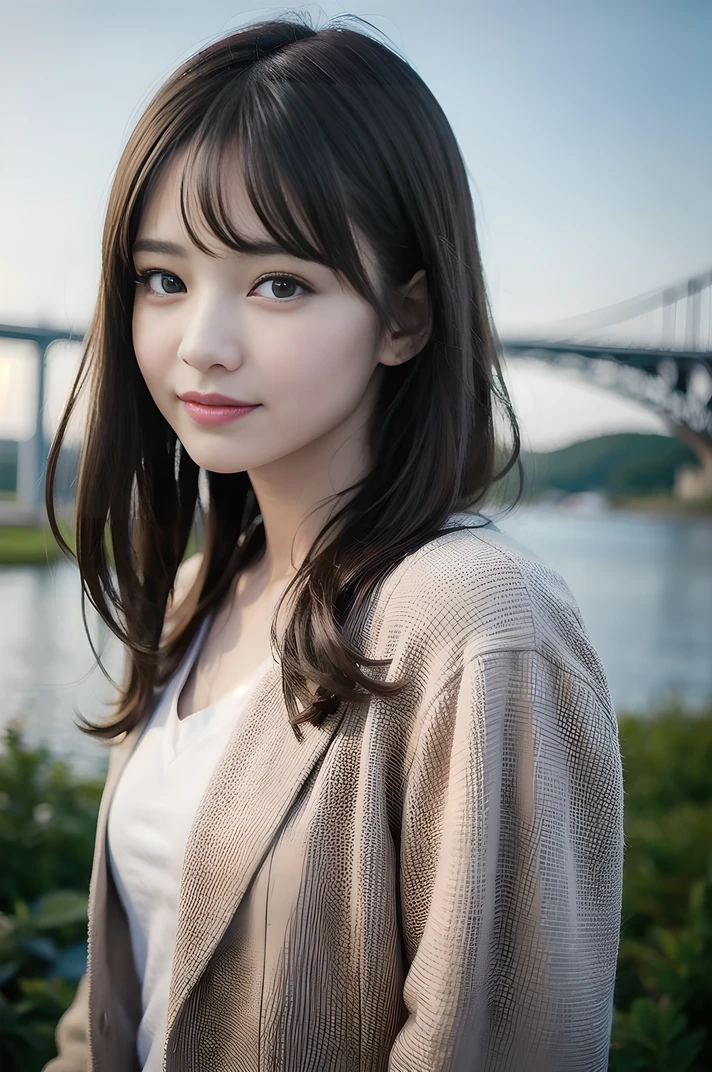 (8k, RAW Photos, highest quality、masterpiece:1.2), (Realistic、Realistic:1.37), Super detailed, High resolution, 1 girl, View your viewers, Beautifully detailed face、Laughter、Jacket、Beautiful and detailed skin、Skin Texture、Floating Hair、Professional Lighting、Human whole body、Long Hair、 Norway