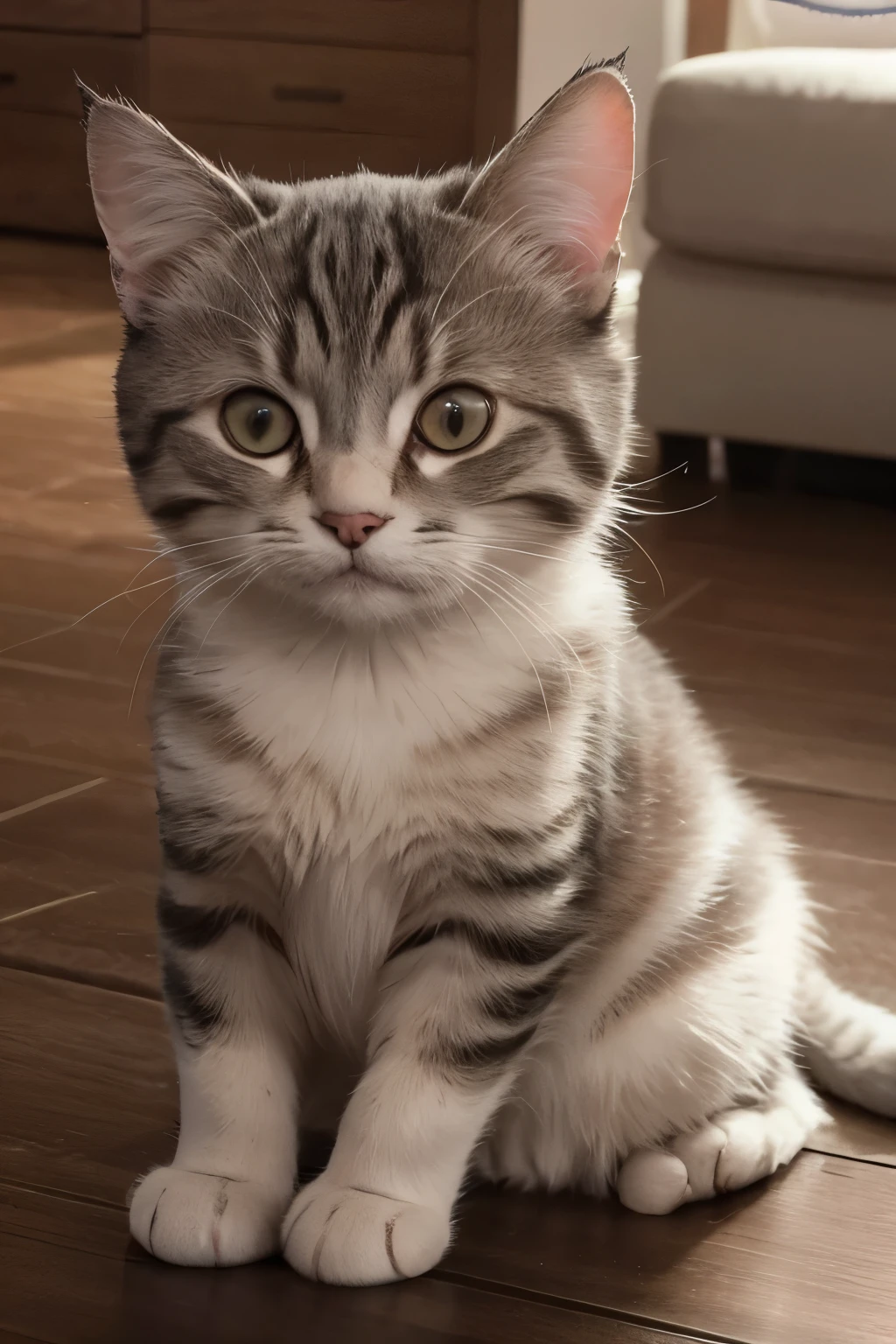 Cat&#39;s paw、A small and cute calico cat、