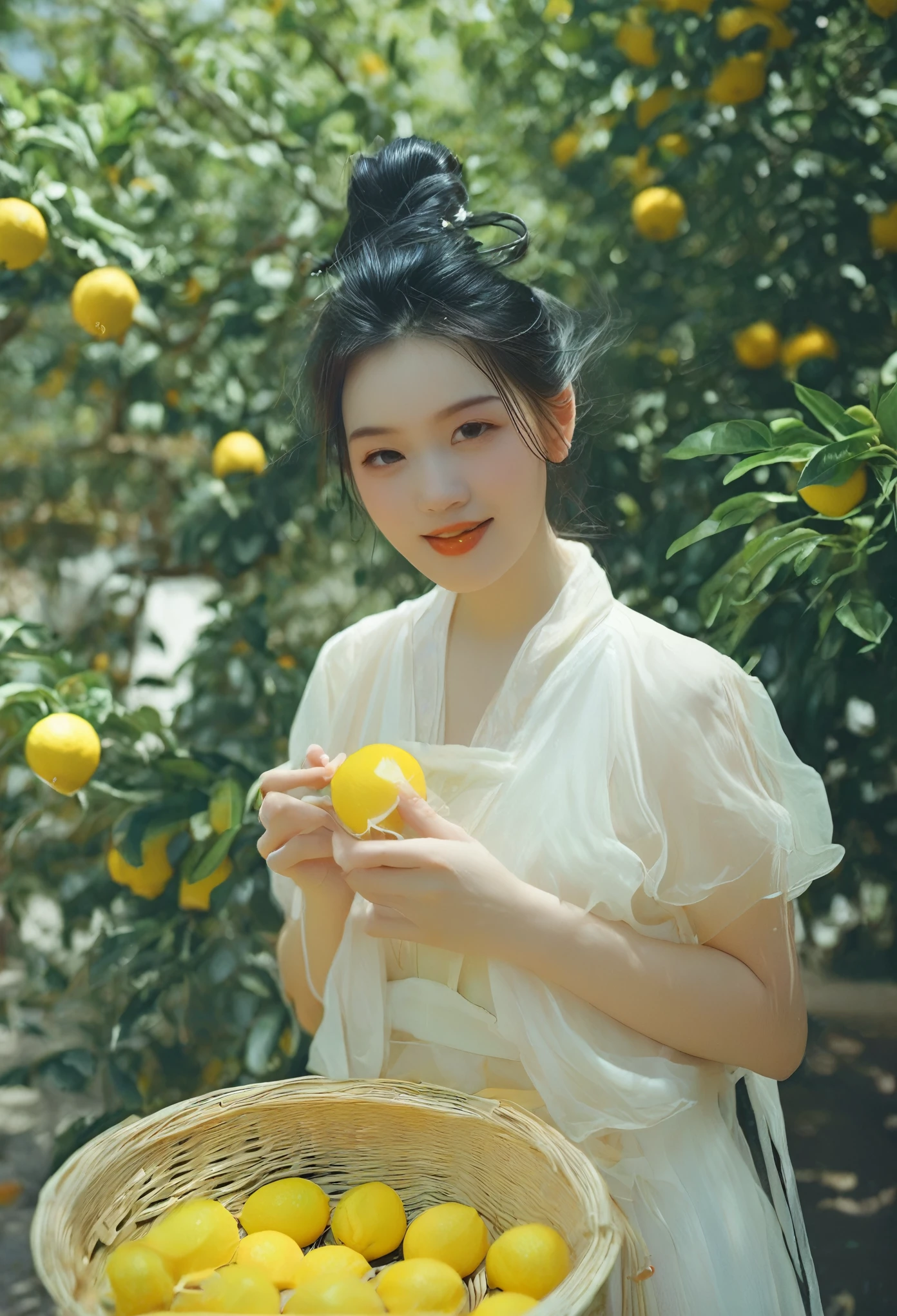1girl,eat lemon,xianxia,guofeng