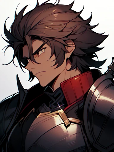 ((Dark Redhead)), (((Dark Skin))), (knight (Final Fantasy), ((Serious expression)), ((Warrior)), ((armor)), ((Fantasy Clothing)), ((Muscular)), (((Complementary Color))), ((Mature Men)), One boy, Beautifully drawn, High resolutionのイラスト, highest quality, High resolution, ((Detailed anime sketches)), masterpiece, (alone), Absurd, Portraiture, ((Upper Body)), ((Wild Hair)), Detailed Background, The finer details, Men&#39;s Center, High resolution, ((short hair)),
