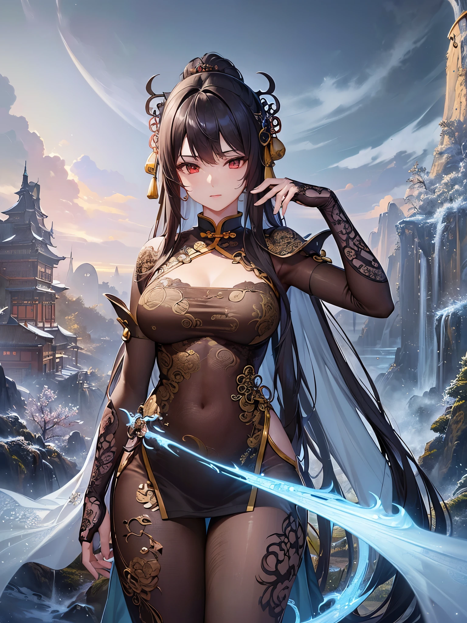 1 woman、Radiant hair、fluffy and soft hair、Sparkling eyes、爆乳、Too large breasts、Seductive breasts、Sheer underwear、Tiara of the Goddess、goddess god々Feeling、lace cape、aquamarine choker、Castle Room、Long Lace Bale、Ruffles and ribbons、A smile、The upper part of the body、 A glowing wand made of crystal.、Wings encrusted with aquamarine、A benevolent look、Eternal brilliance、Too large breasts、爆乳、puffy chest、Cinderella's Castle、Navel Ejection、I can see my nipples