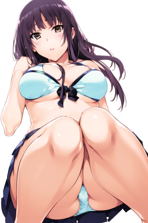 (8k, RAW Photos, highest quality, masterpiece:1.2),
One girl,alone,Mature Woman,Black Hair,Brown eyes,Long Hair, chest, chestの谷間, bikini, white bikini, View Viewer,alone, One girl, View Viewer, 2D, anime, anime coloring, Upper Body, (Simple Background, White background:1.3), utaha kasumigaoka, (((Skirt flip, I can see your panties))),squat,From below,blush,Embarrassing, (( 指で膣を触ってMasturbationする)),Masturbation,orgasm,Love juice, 床にこぼれるLove juice, liquid splashing from girl, (( 指で膣を触ってMasturbationする)),Climax,Climax,Squirting,
Beach,