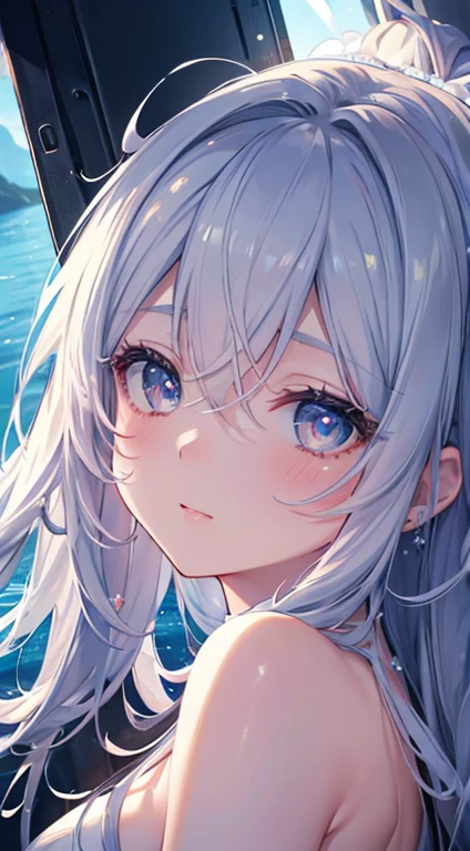 (Extremely detailed CG、Unite、8k wallpaper)、(Extremely refined)、(masterpiece)、(Top quality:1.0)、(Ultra-high resolution:1.0)、Beautiful Lights、Perfect Lightning、Realistic shadows、[high resolution]、Delicate skin、Ultra Detailed、Detailed face and eyes、Realistic eyes、sharp pupils、Nap、drifting、deep sea girl、Marine Life、Shine brightly、in the sea