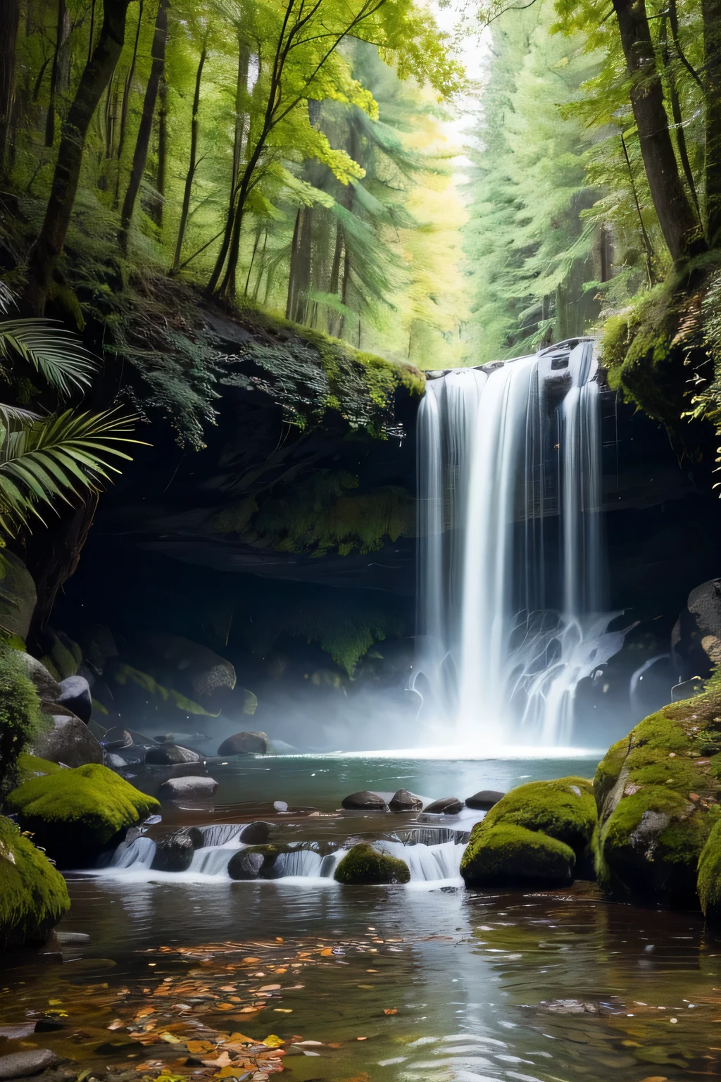 Create an image of nature that draws the attention of the human unconscious to relax