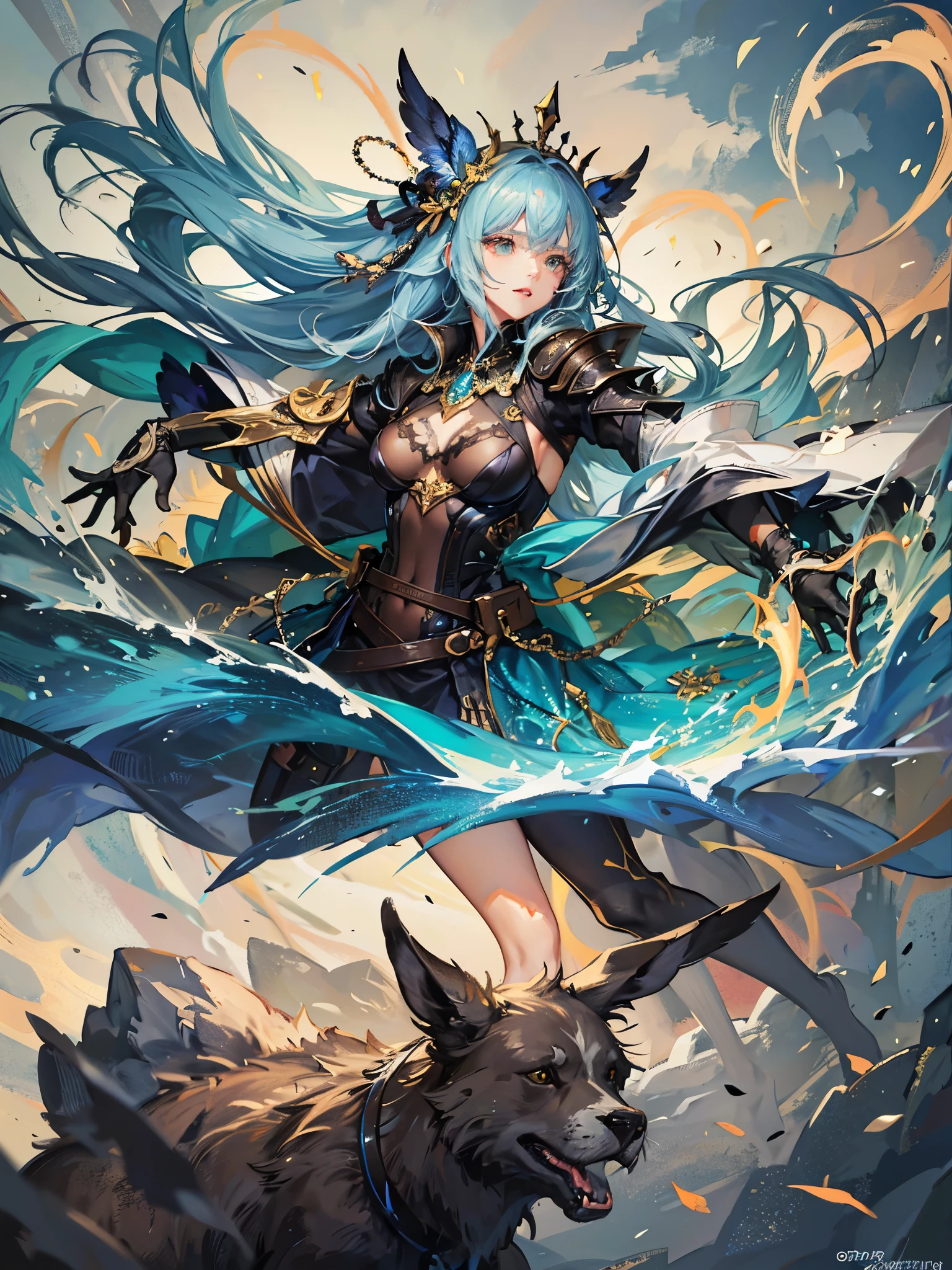 ((highest quality)),(Ultra-high resolution),(Very detailed),(Detailed Description),((The best CG)),(A masterpiece),Ultra-detailed art,Amazing drawing art,(Art with precise detail:1.5), Revival of green、Destroying Evil、Penetrating sunlight、Cutting Wind