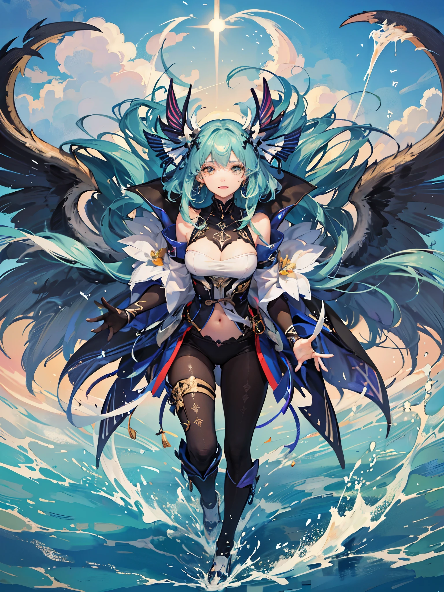 ((highest quality)),(Ultra-high resolution),(Very detailed),(Detailed Description),((The best CG)),(A masterpiece),Ultra-detailed art,Amazing drawing art,(Art with precise detail:1.5), Revival of green、Destroying Evil、Penetrating sunlight、Cutting Wind