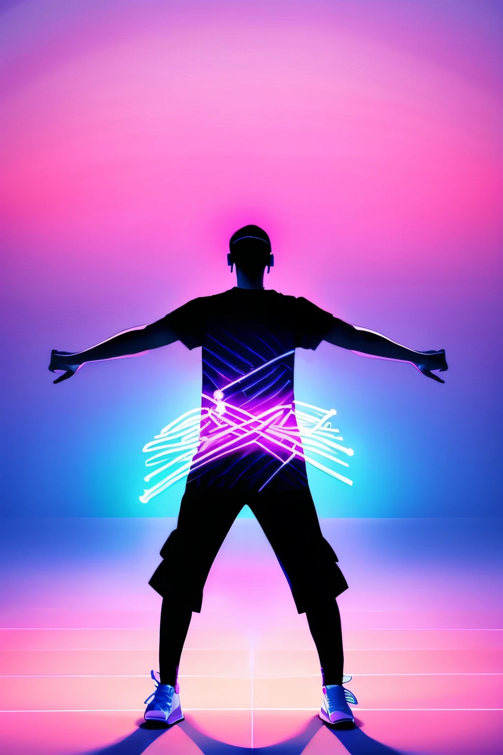 black person,dancing rap,luminous design, pastel colours, summer lights