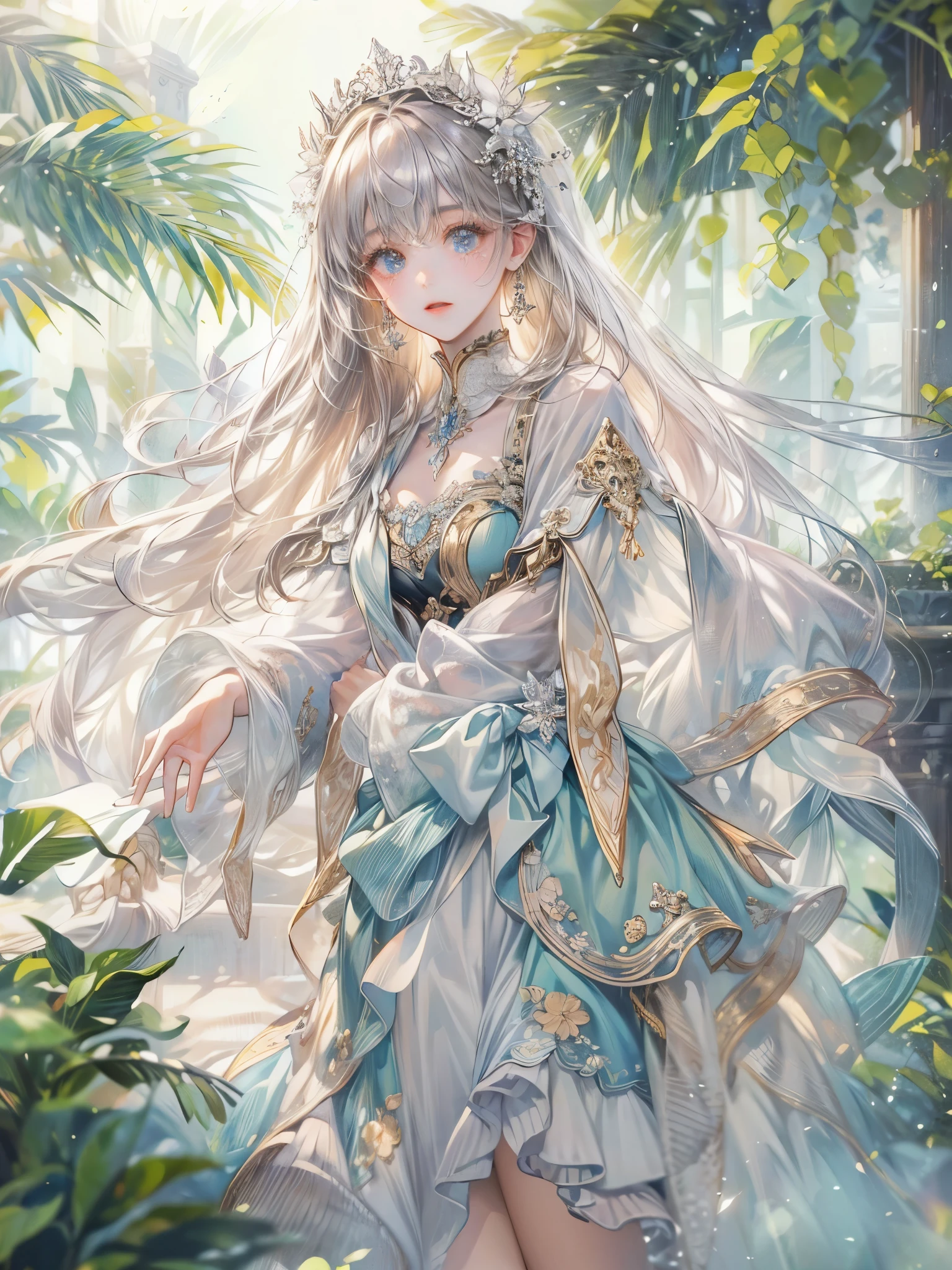 ((highest quality)),(Ultra-high resolution),(Very detailed),(Detailed Description),((The best CG)),(A masterpiece),Ultra-detailed art,Amazing drawing art,(Art with precise detail:1.5), flowing、Excited、Elegant、Karen、gorgeous