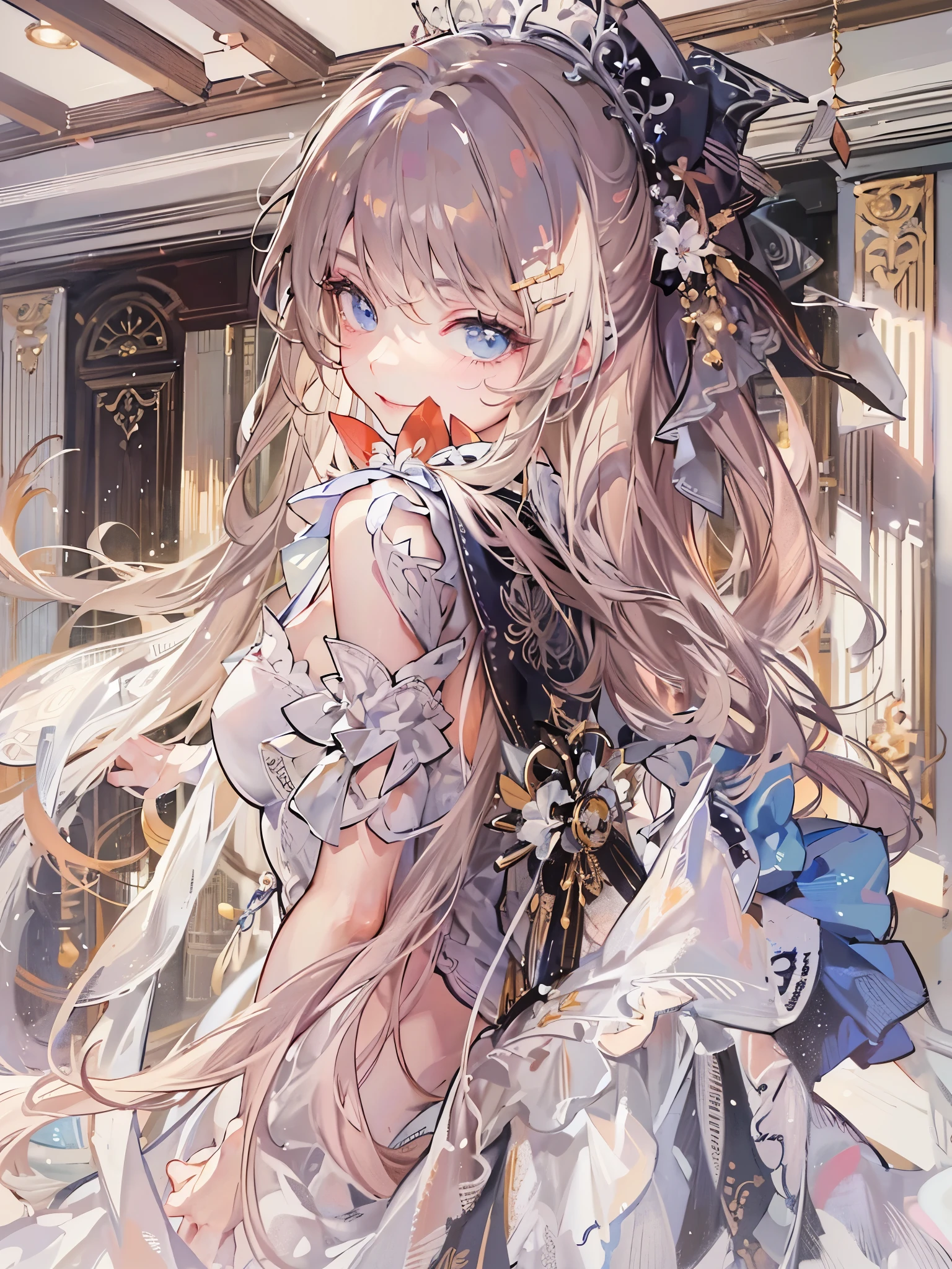 ((highest quality)),(Ultra-high resolution),(Very detailed),(Detailed Description),((The best CG)),(A masterpiece),Ultra-detailed art,Amazing drawing art,(Art with precise detail:1.5), flowing、Excited、Elegant、Karen、gorgeous